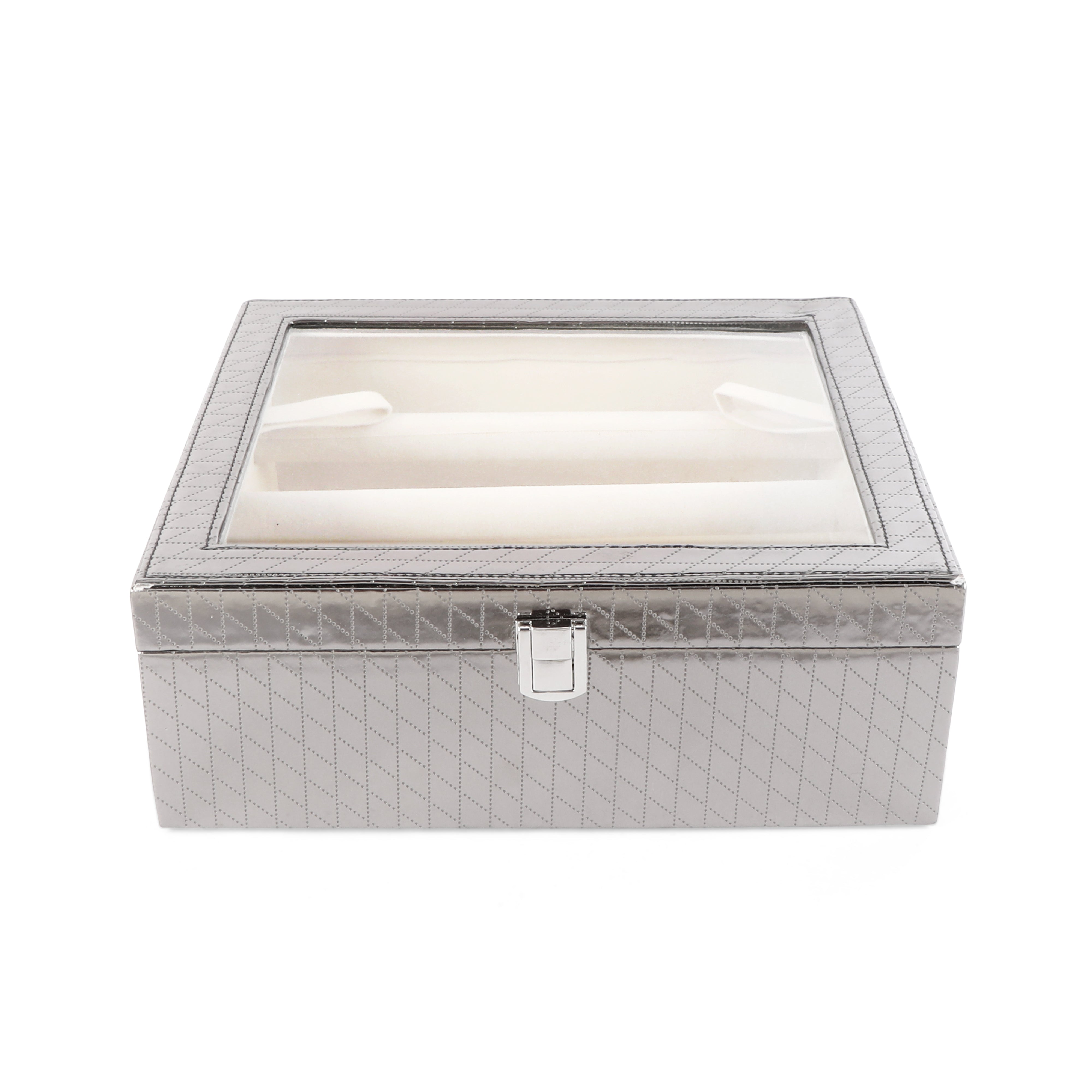 Bangle Box Three Rod Partition - Silver Bangle Storage Box 2- The Home Co.