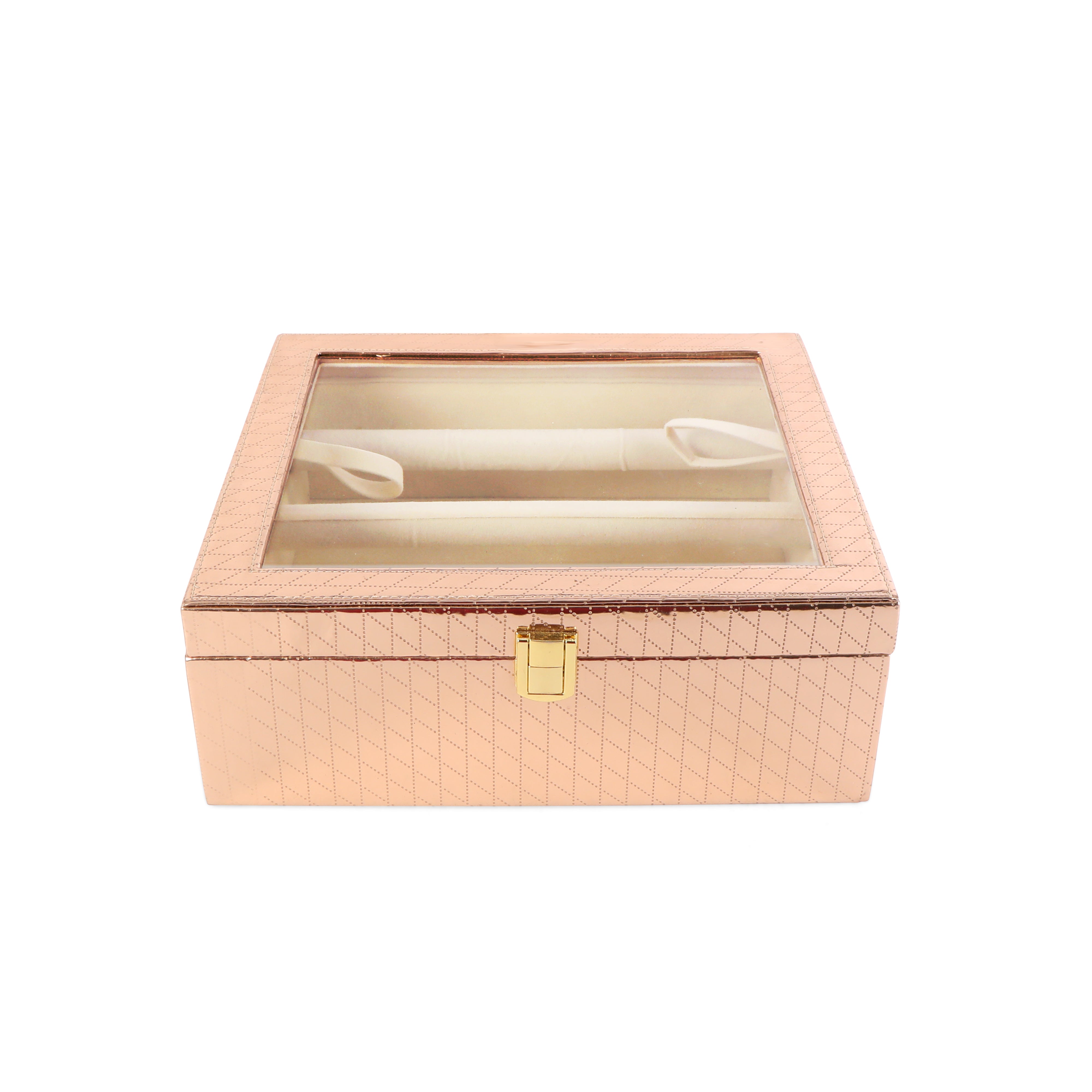 Bangle Box Three Rod Partition - Copper Bangle Storage Box 3- The Home Co.