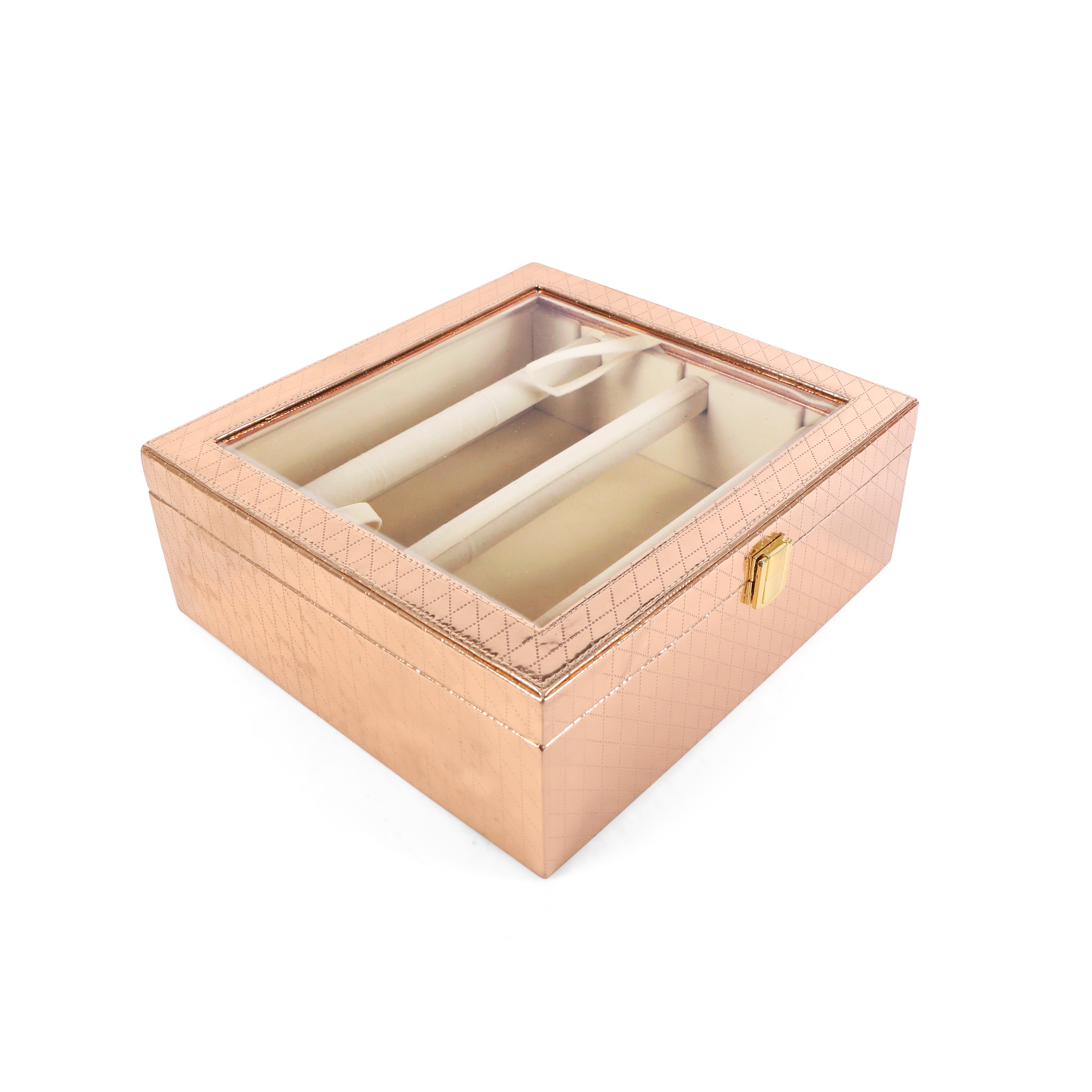 Bangle Box Three Rod Partition - Copper Bangle Storage Box 8- The Home Co.