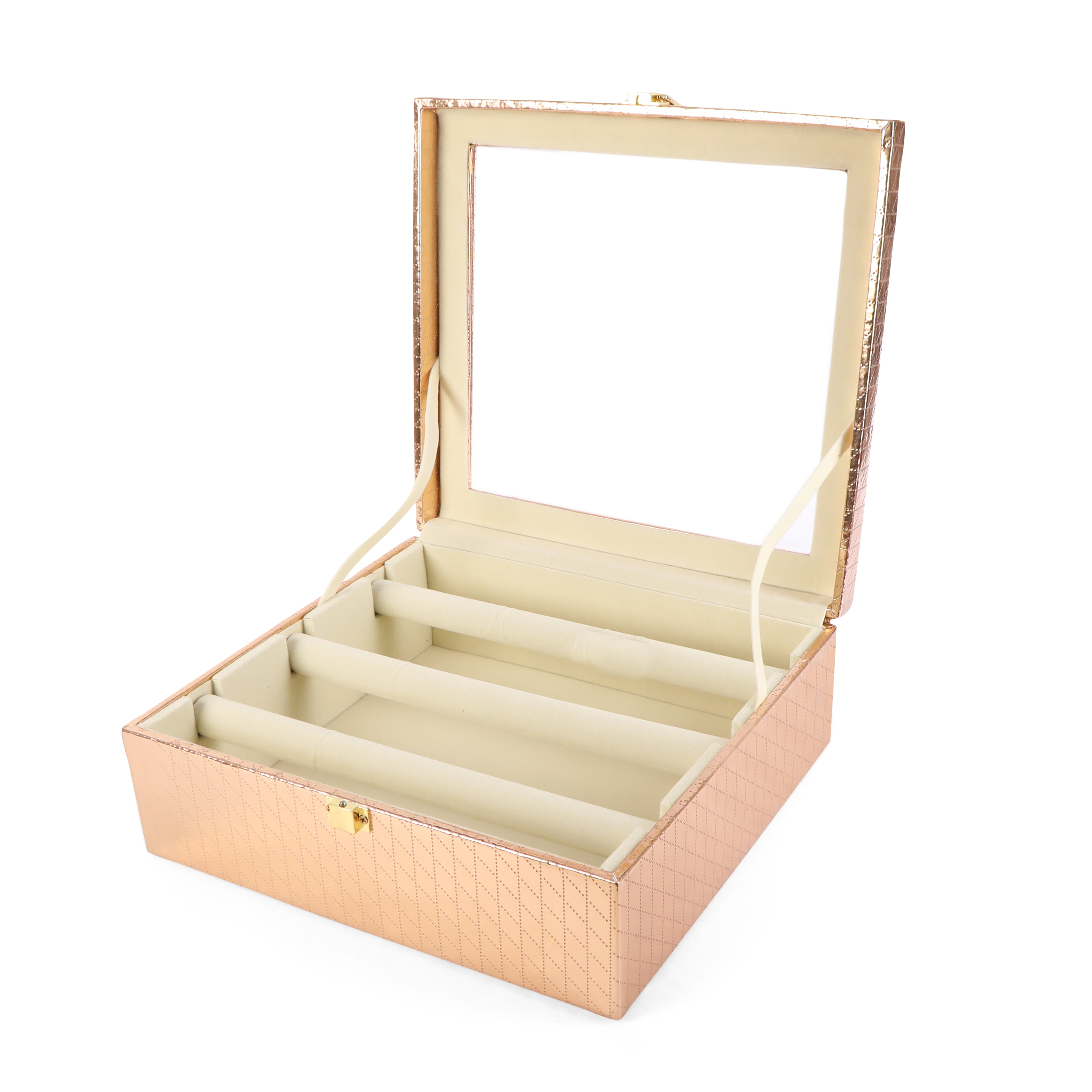 Bangle Box Three Rod Partition - Copper Bangle Storage Box 2- The Home Co.