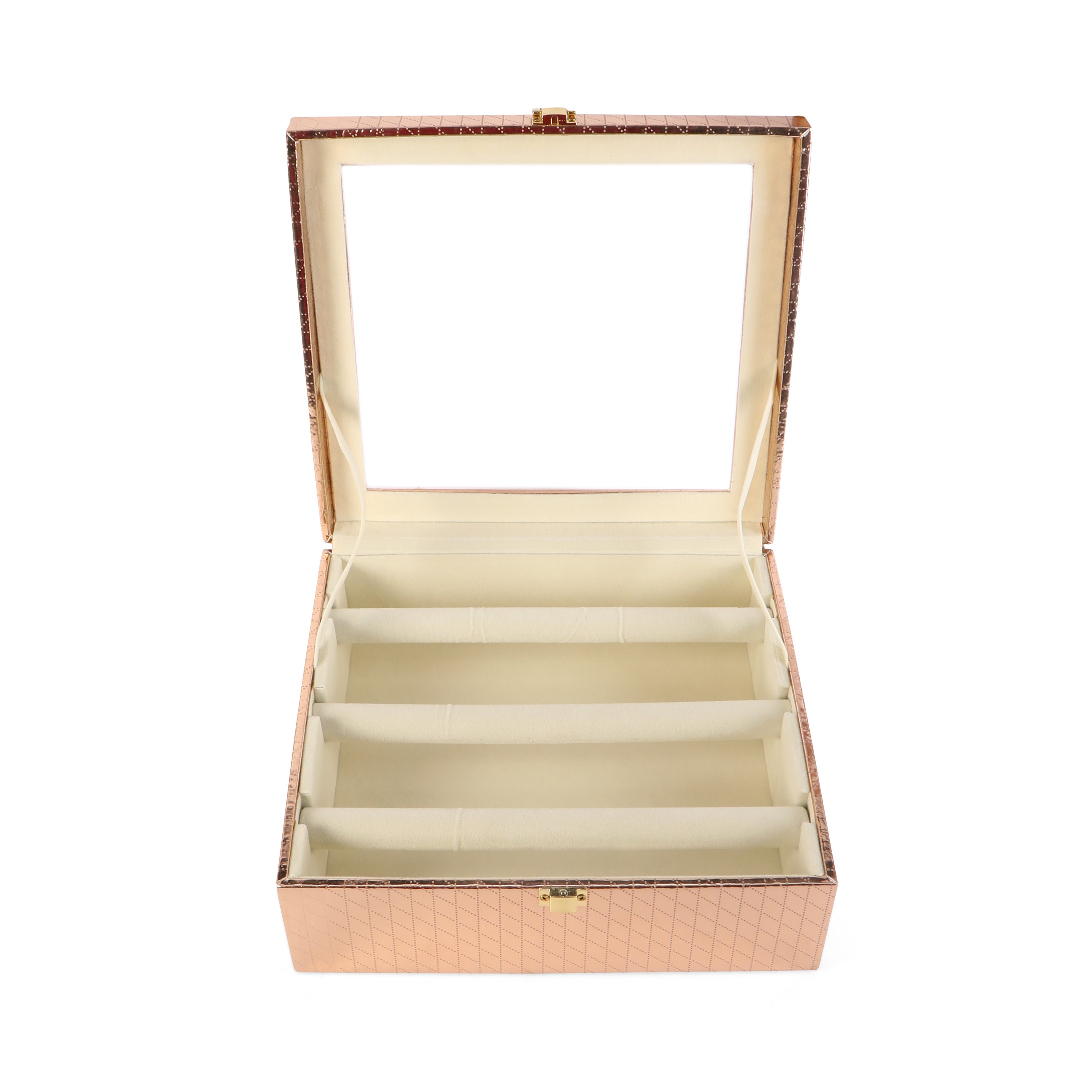 Bangle Box Three Rod Partition - Copper Bangle Storage Box 7- The Home Co.