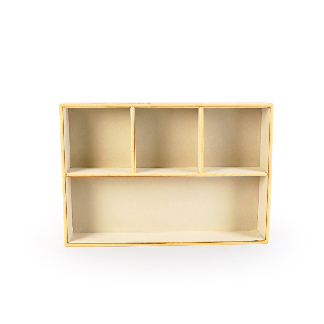 Jewellery Tray 4 Partition - Gold Jewellery Organiser 3- The Home Co.