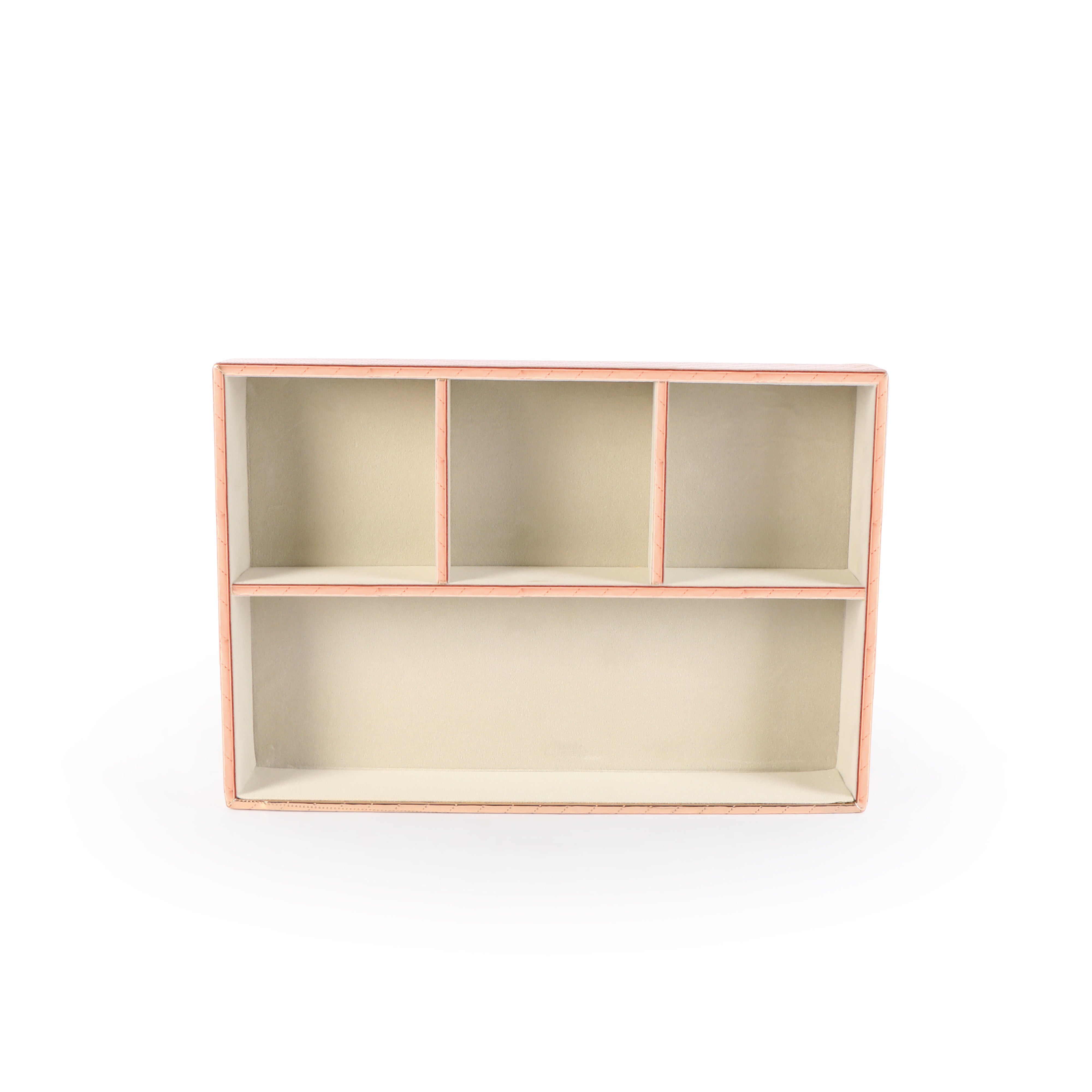 Leatherette Jewellery Tray 4 Partition - Copper