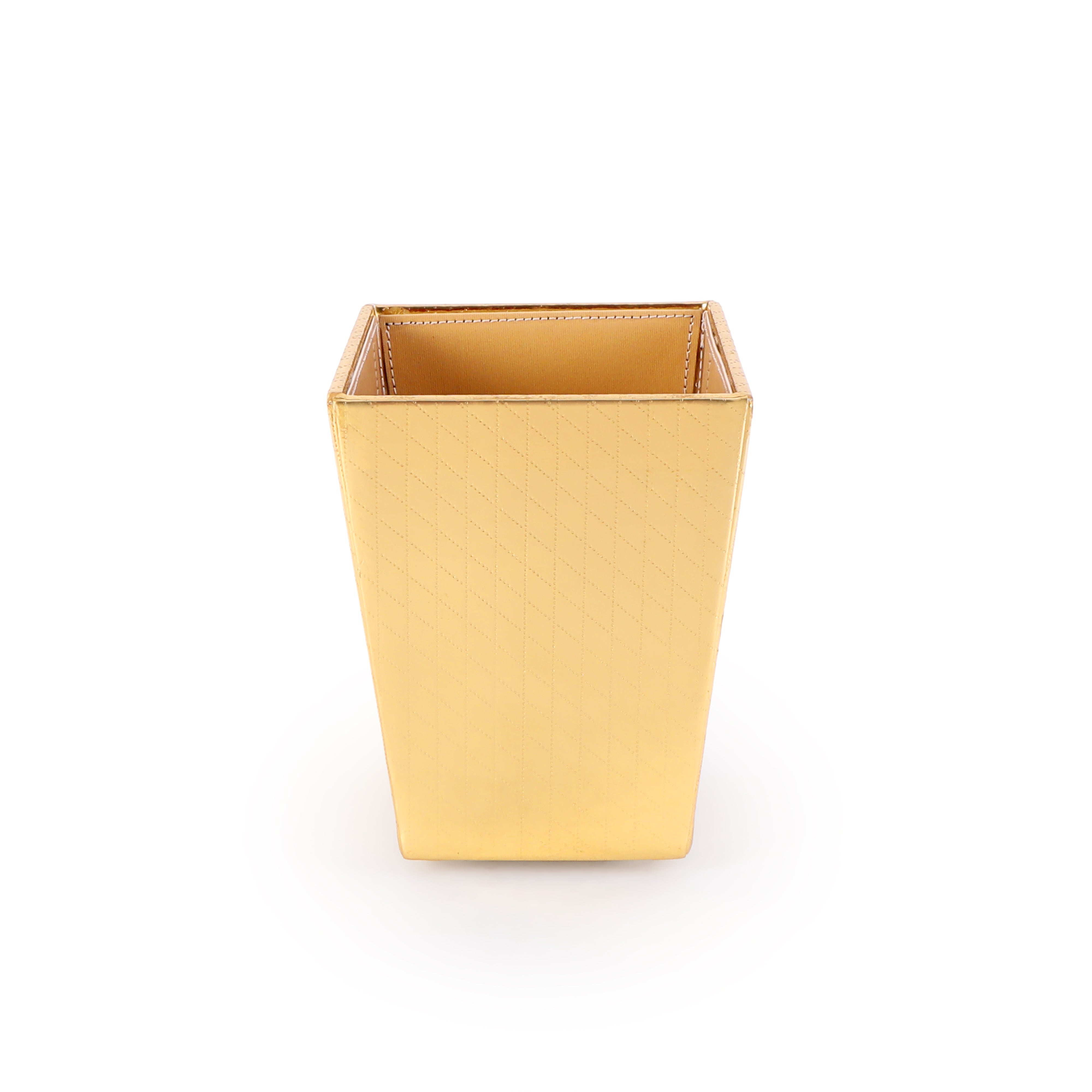 Dustbin - Gold Burberry Leatherette - The Home Co