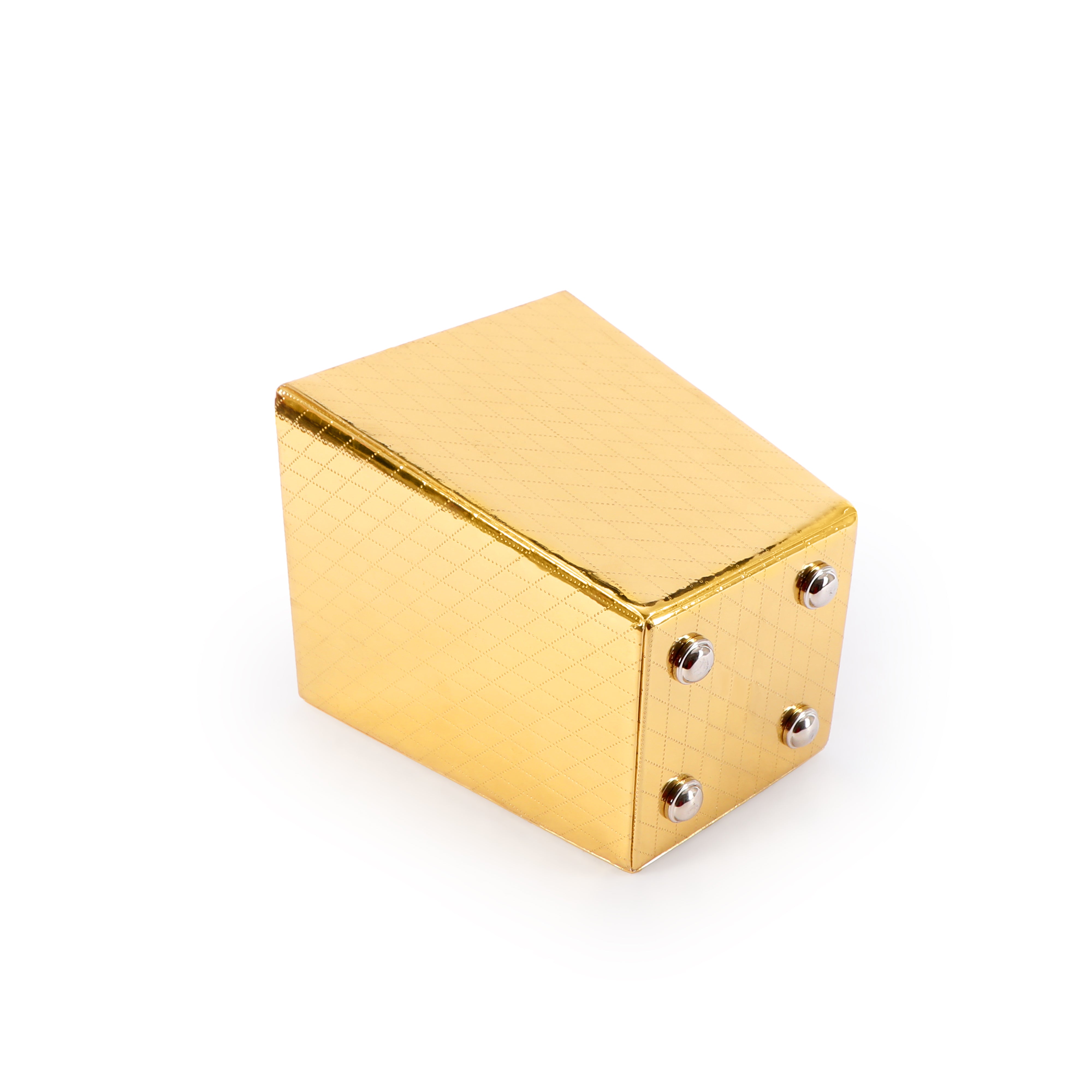 Dustbin - Gold Burberry Leatherette - The Home Co