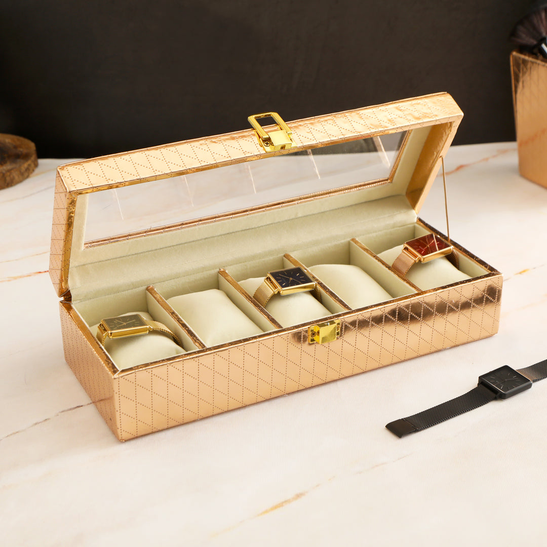 Watchbox 5 Partition - Copper Watch Box - The Home Co.