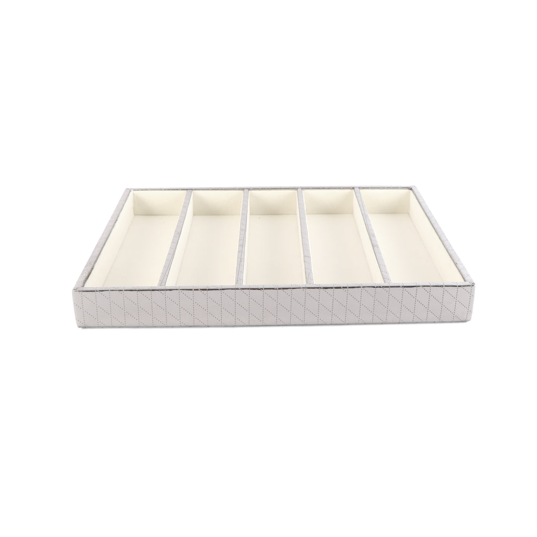 Jewellery Tray 5 Partition  - Silver Jewellery Organiser 1- The Home Co.
