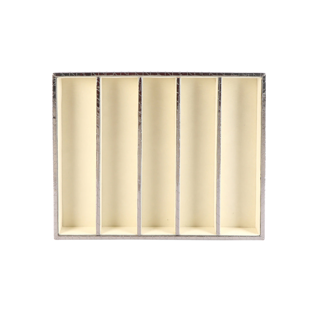 Jewellery Tray 5 Partition  - Silver Jewellery Organiser 3- The Home Co.