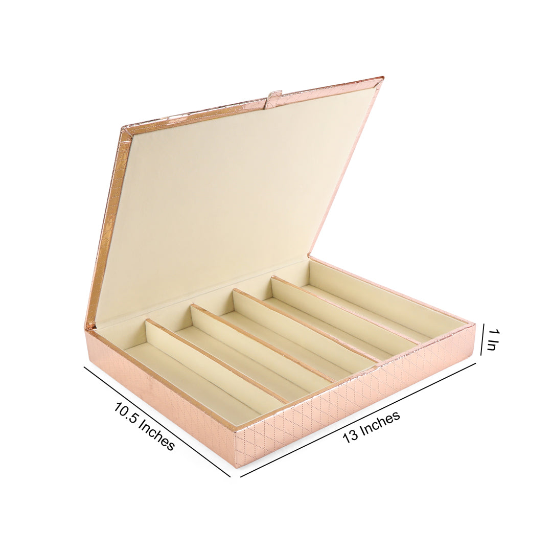 Jewellery Box 5 Partition - Copper Watch Box 3- The Home Co.