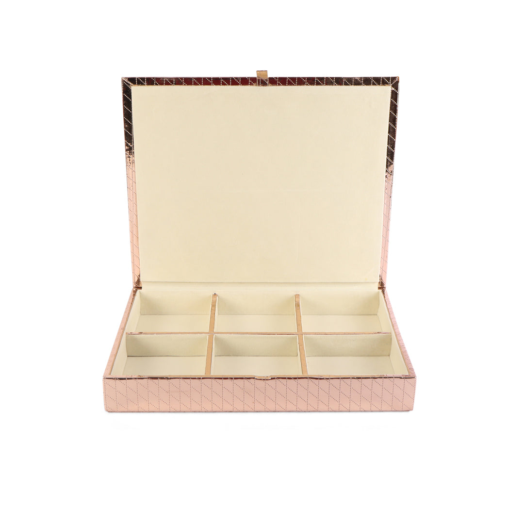 Jewellery Box 6 Partition - Copper Jewellery Organiser 4- The Home Co.