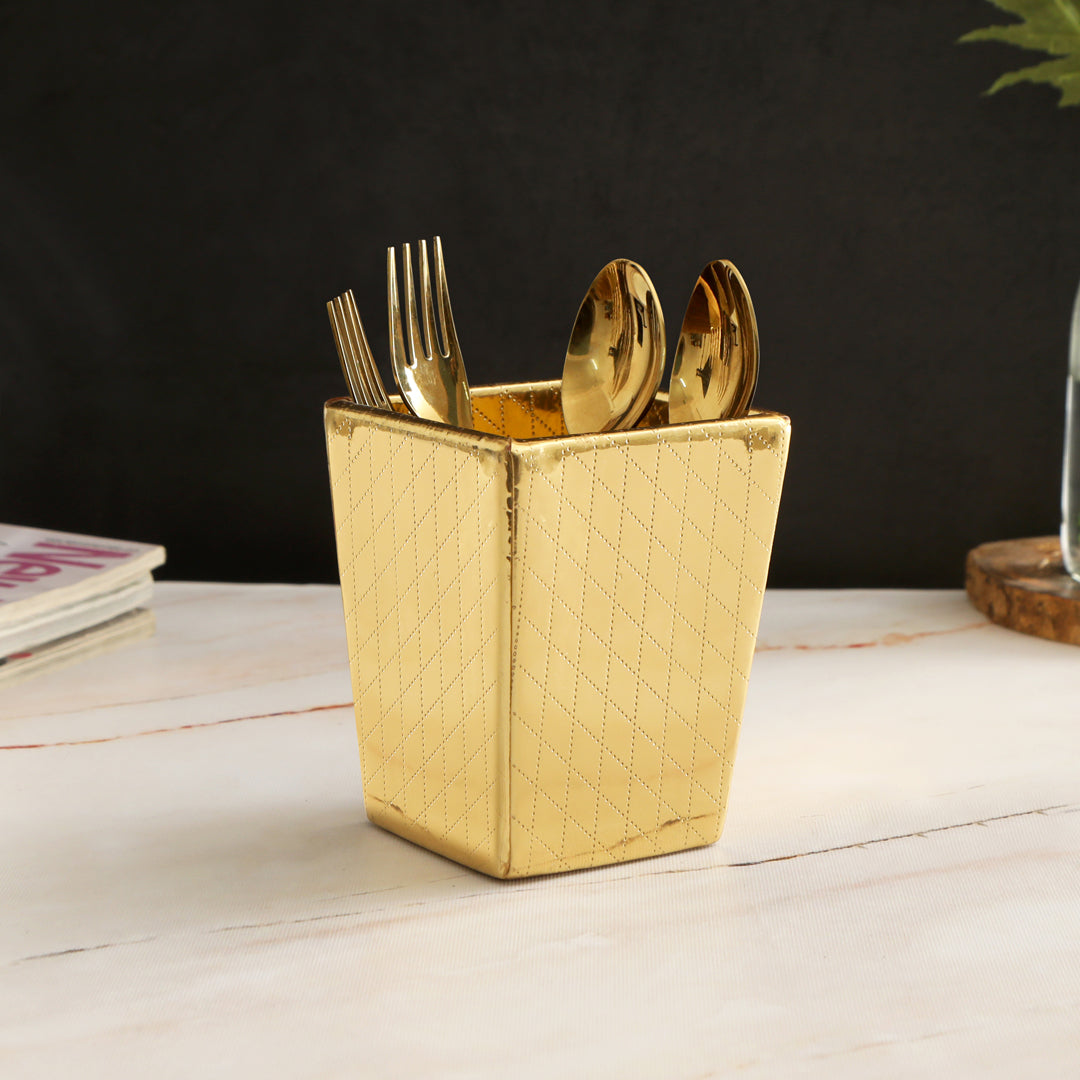 Leatherette Holder - Gold