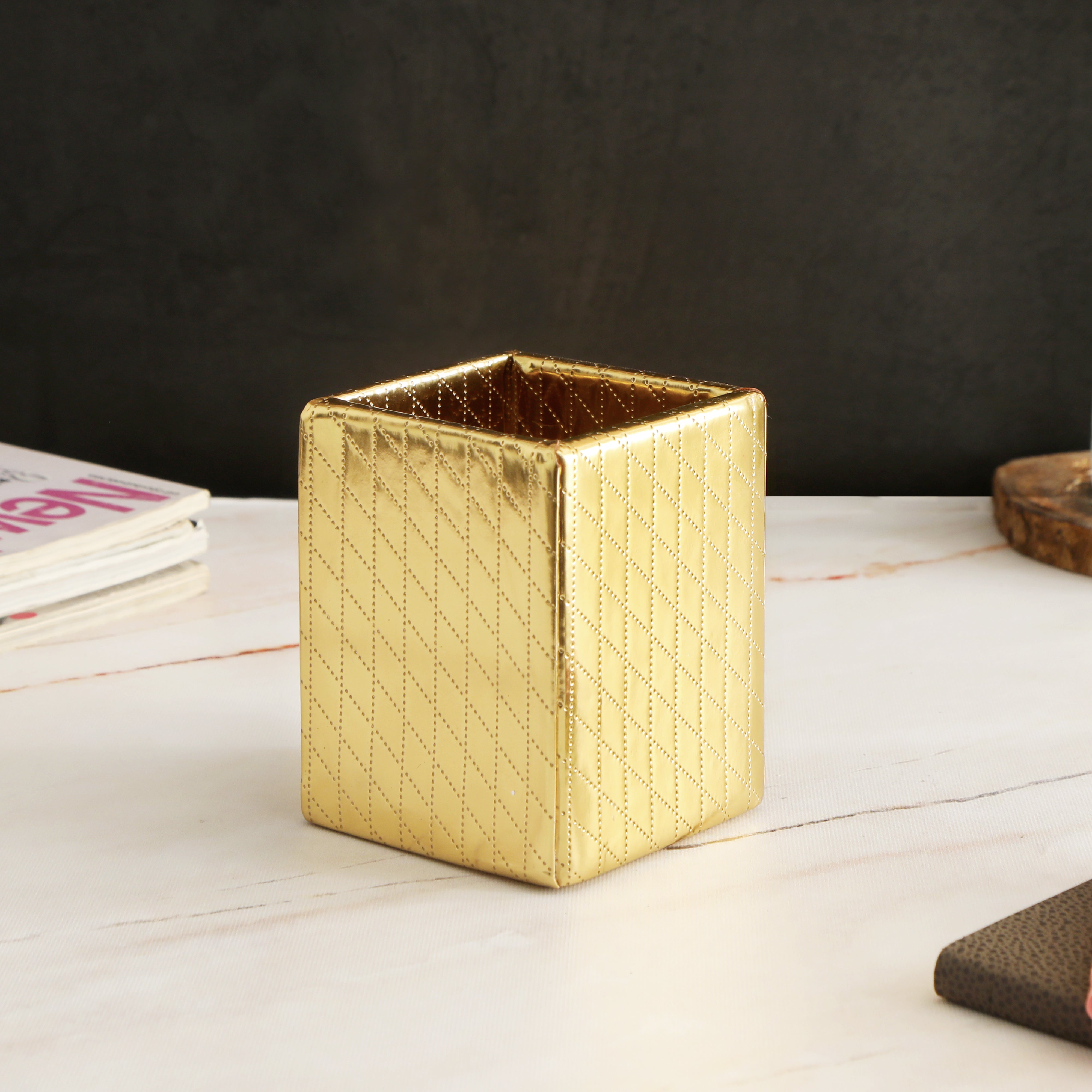 Leatherette Holder - Gold