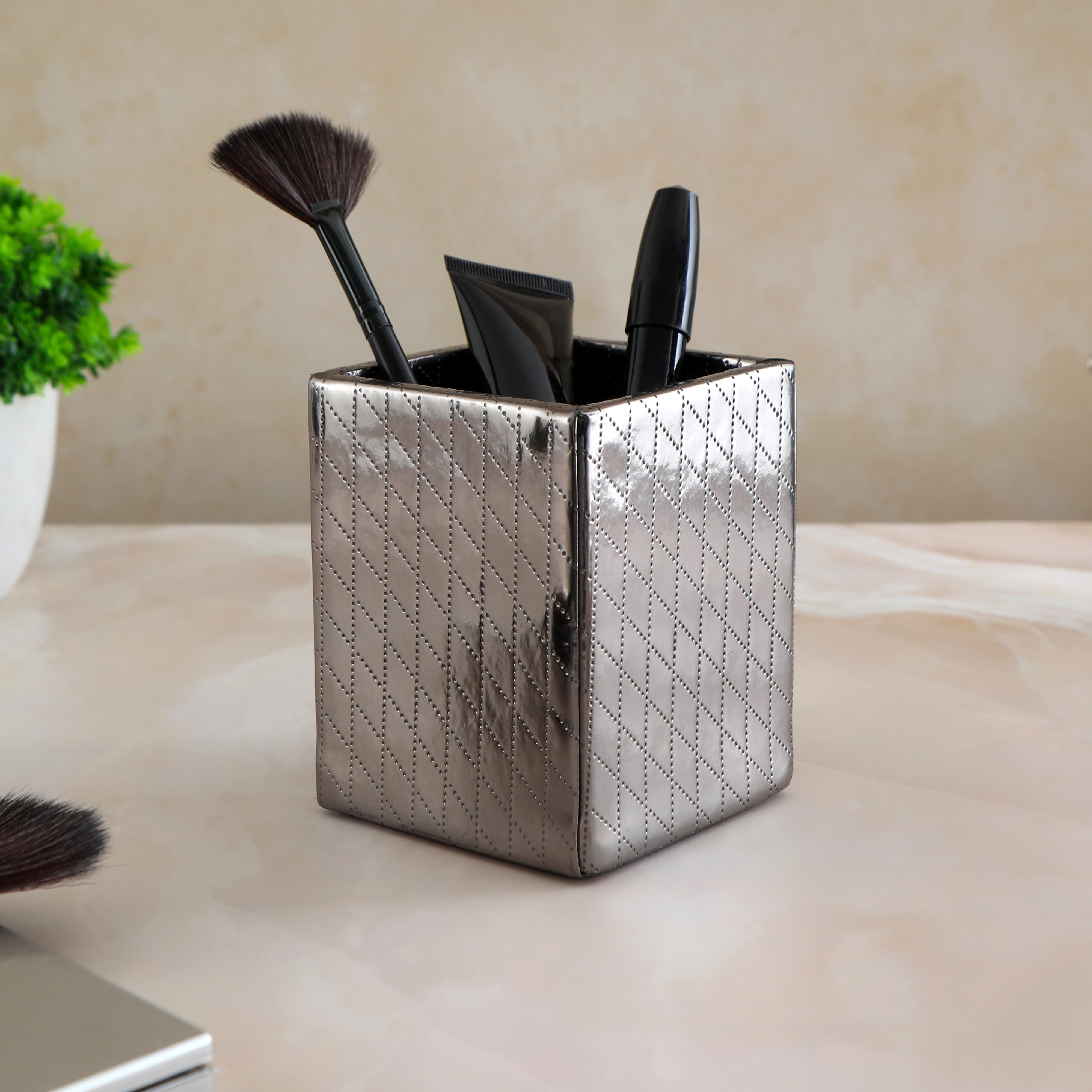 Leatherette Holder - Silver