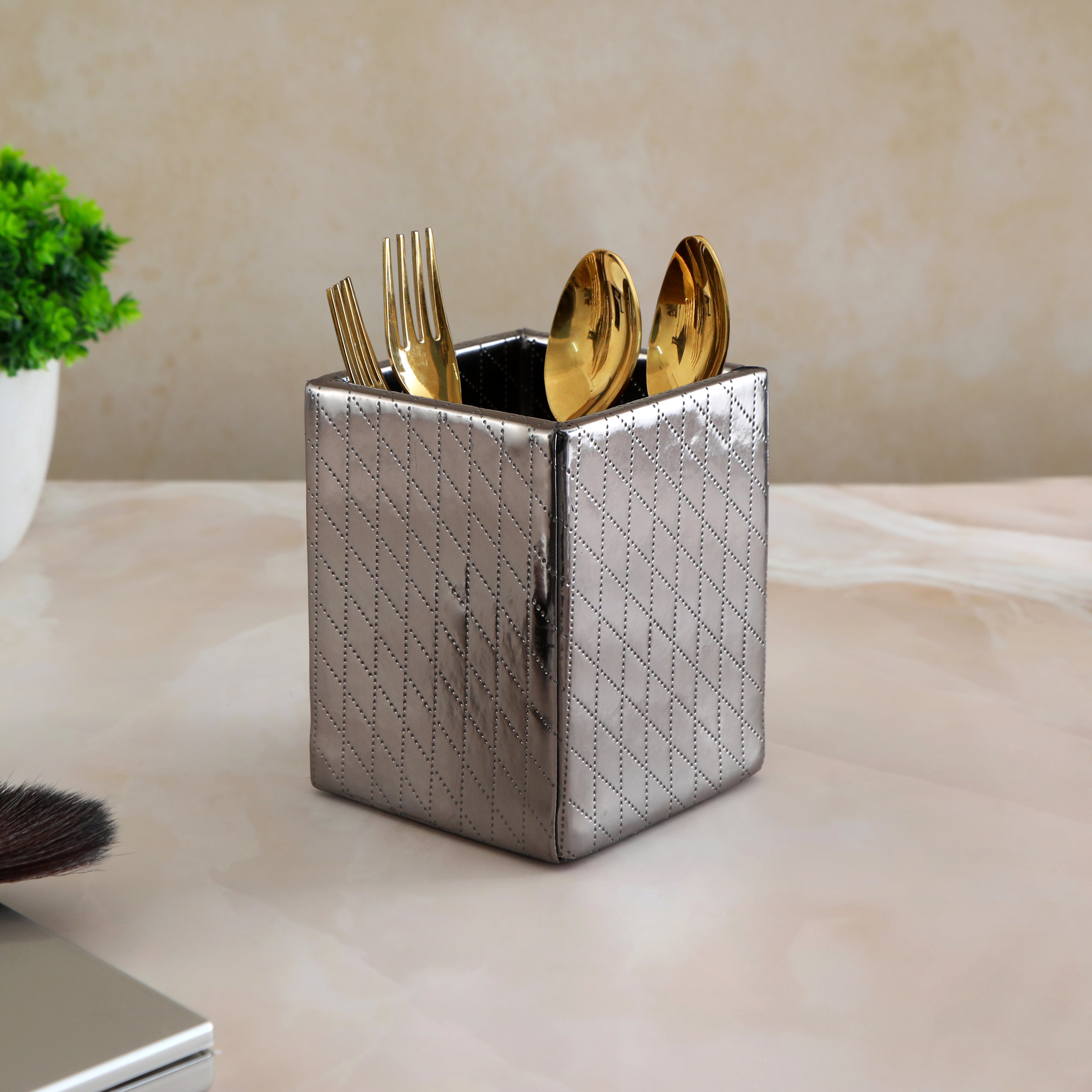 Leatherette Holder - Silver