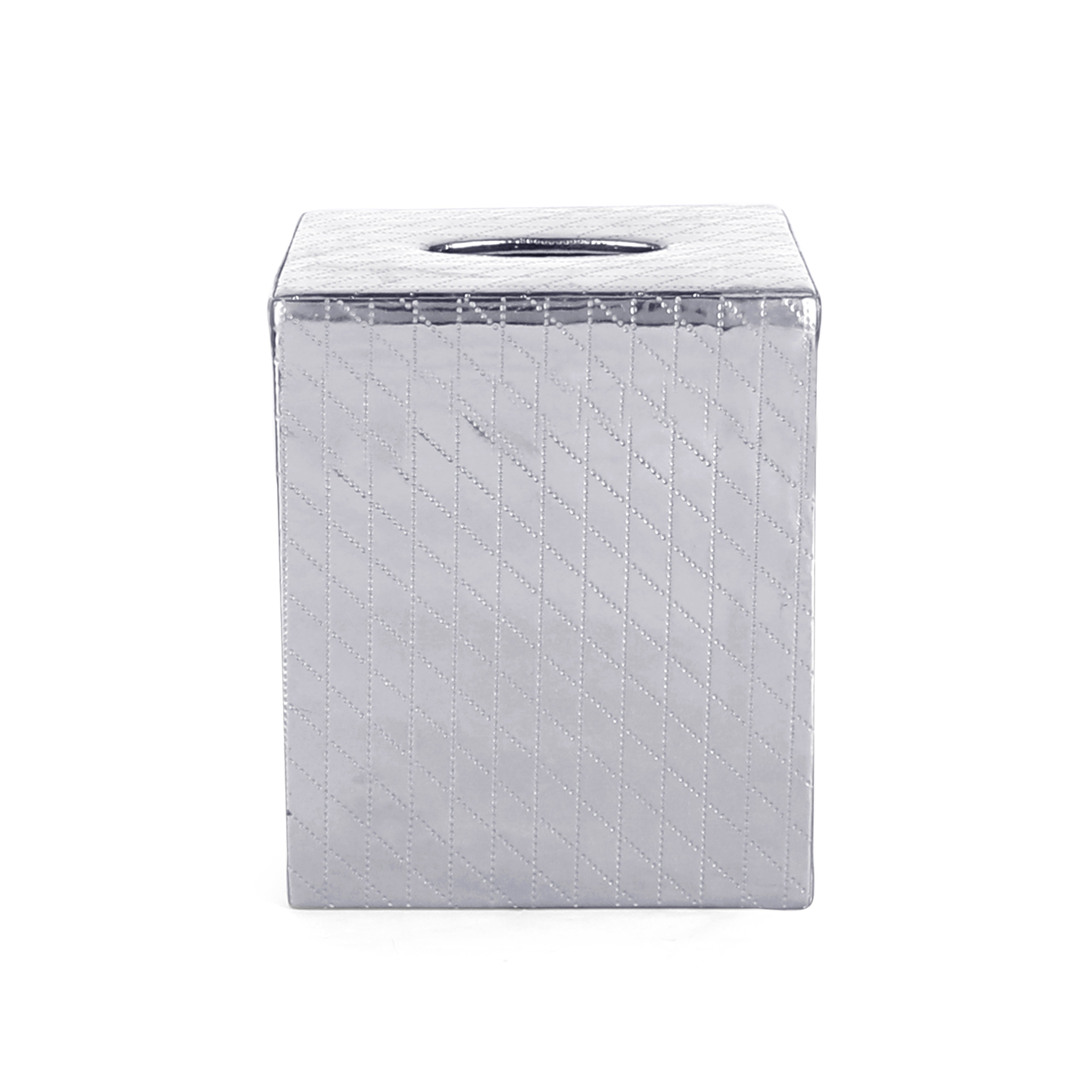 Tissue Box - Silver Leatherette