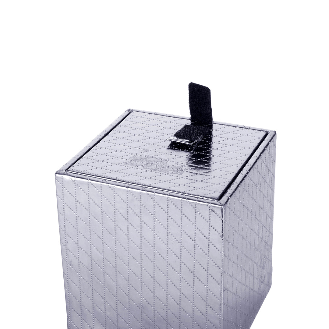 Tissue Box - Silver Leatherette 5- The Home Co.