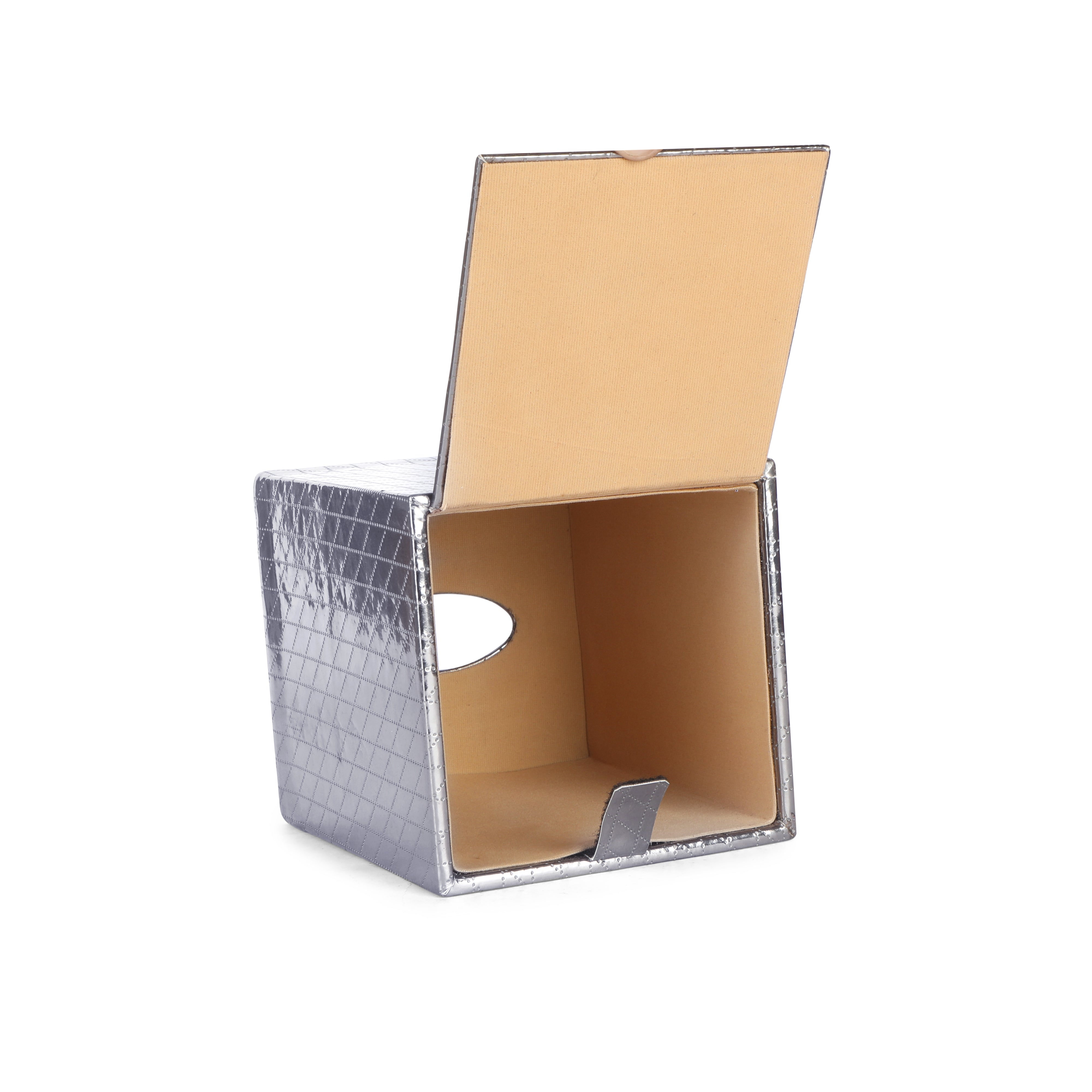 Tissue Box - Silver Leatherette