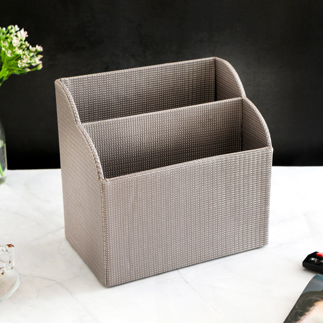 Leatherette Magazine Holder - Grey