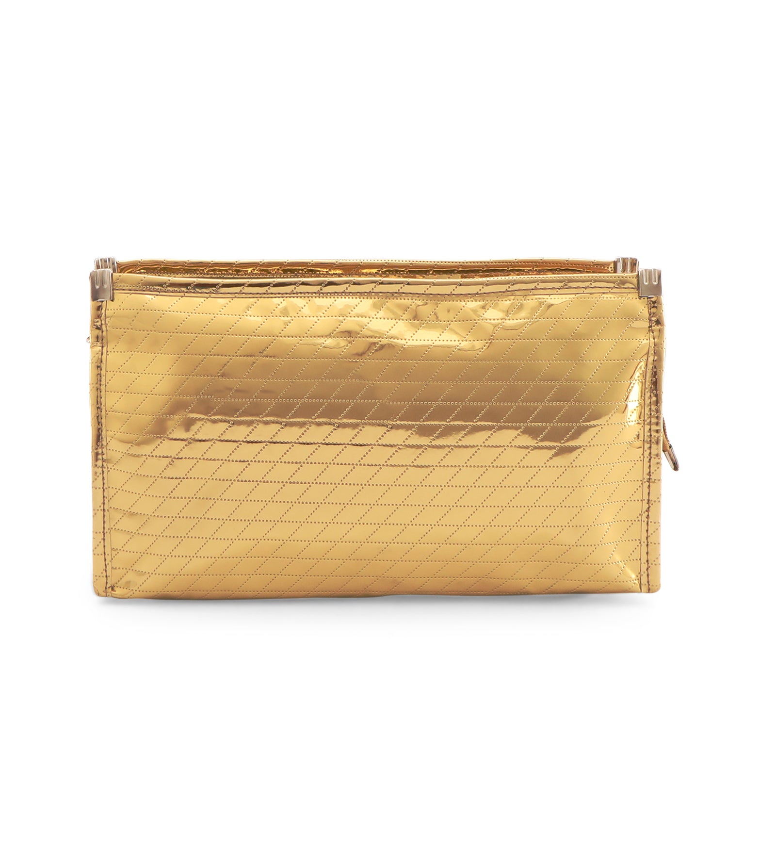 Leatherette 3 Zip Travel Pouch - Gold Large