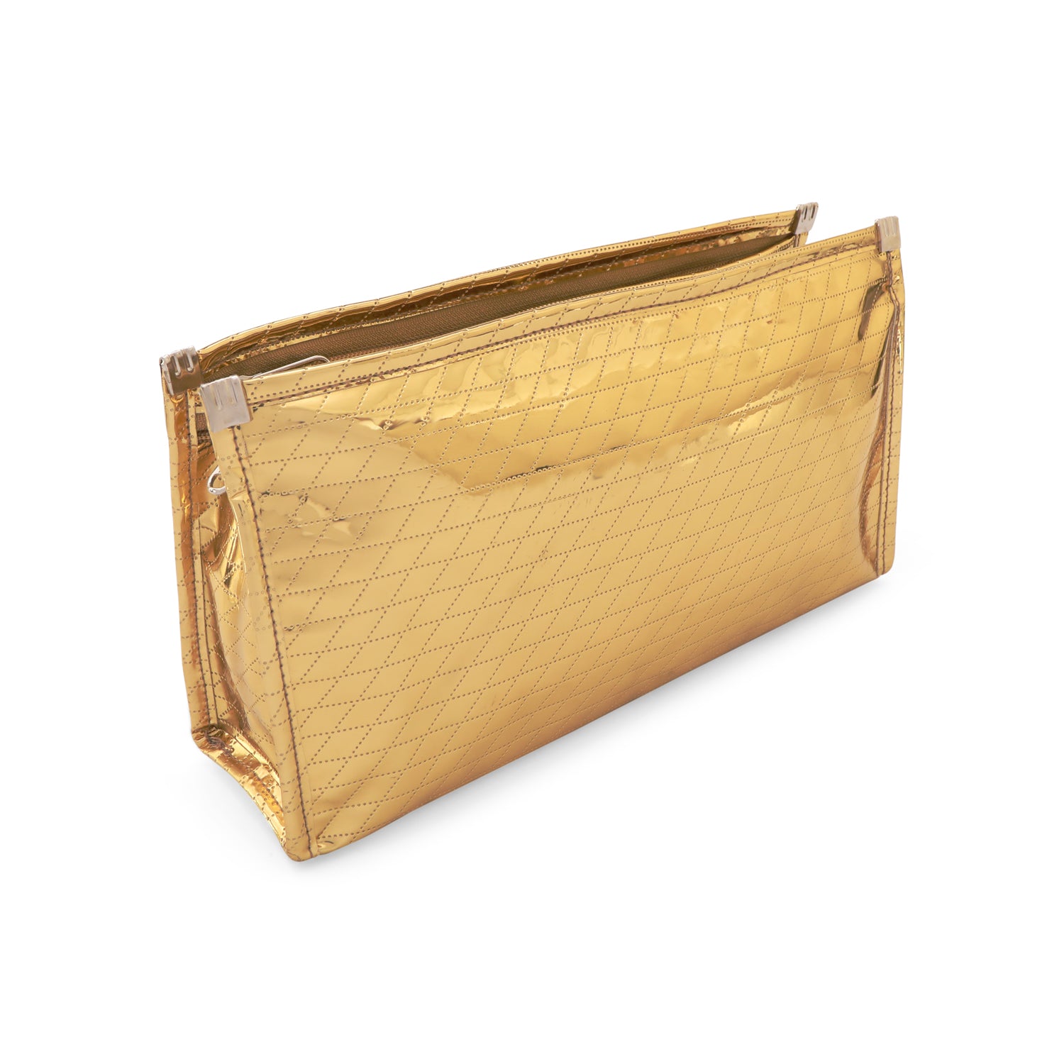 Travel Pouch - Gold 3 Pockets Pouch - Large (12")