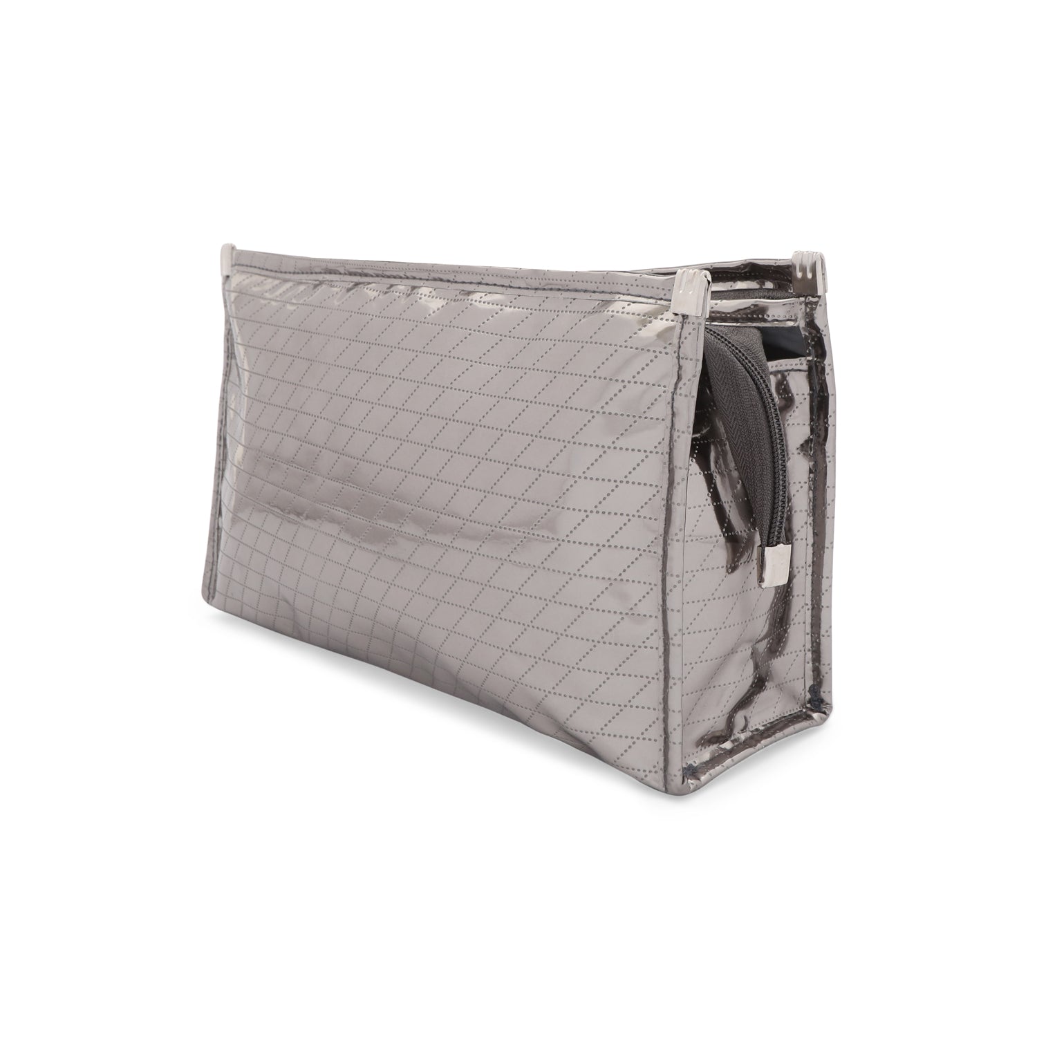 Travel Pouch - Silver 3 Pockets Pouch - Large (12")