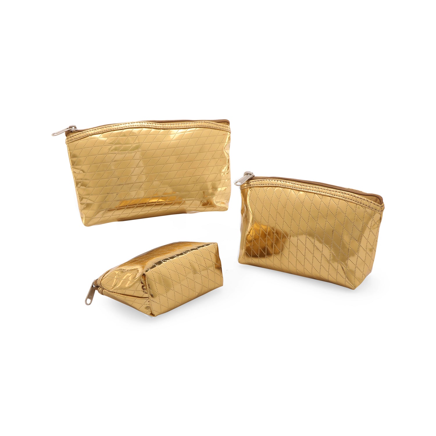 Travel Pouch  - Gold Travel Pouches - Set of 3 Pouches