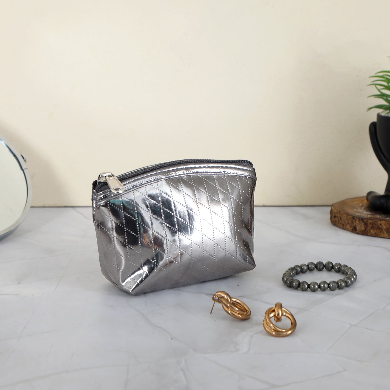Travel Pouch - Silver Travel Pouches - Set of 3 Pouches
