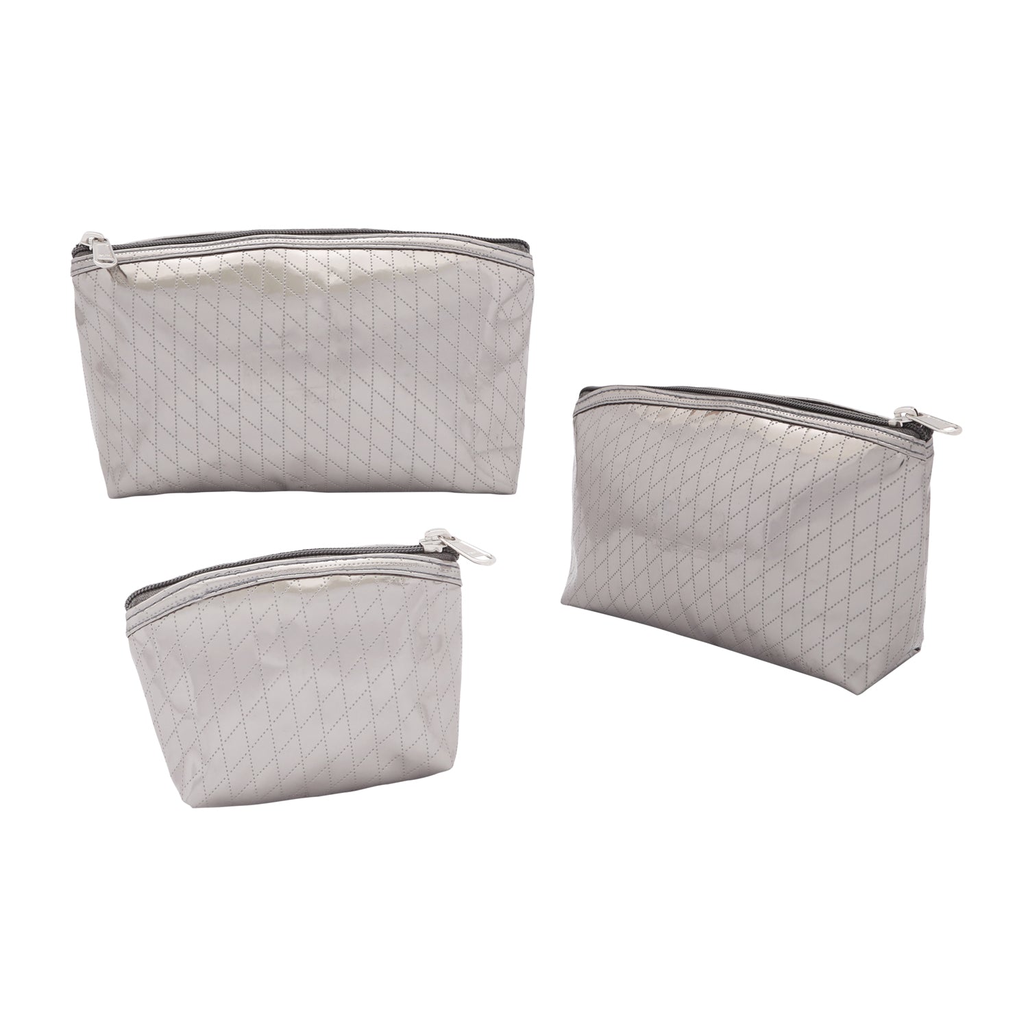 Travel Pouch - Silver Travel Pouches - Set of 3 Pouches