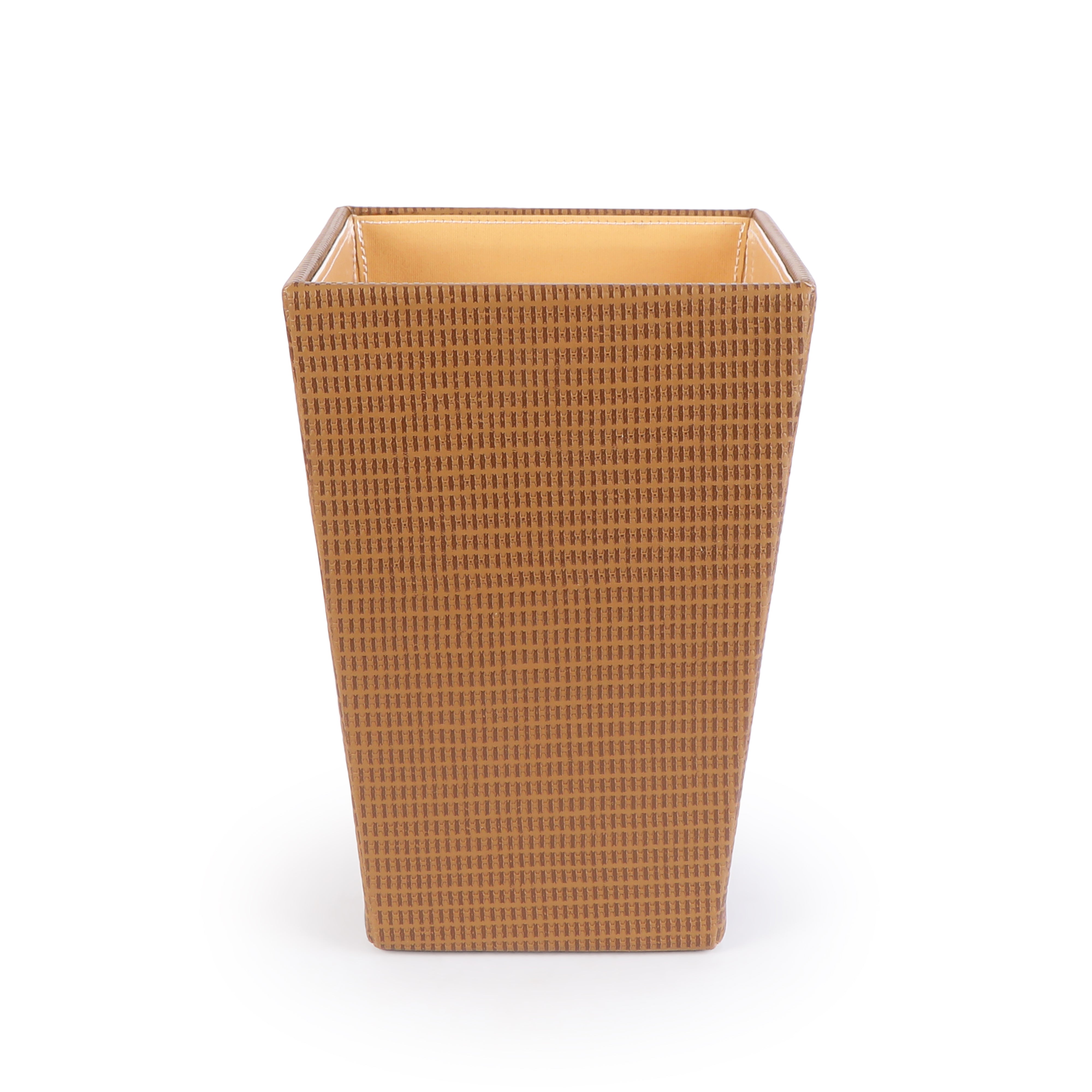 Dustbin - Brown Burberry Leatherette 2- The Home Co.