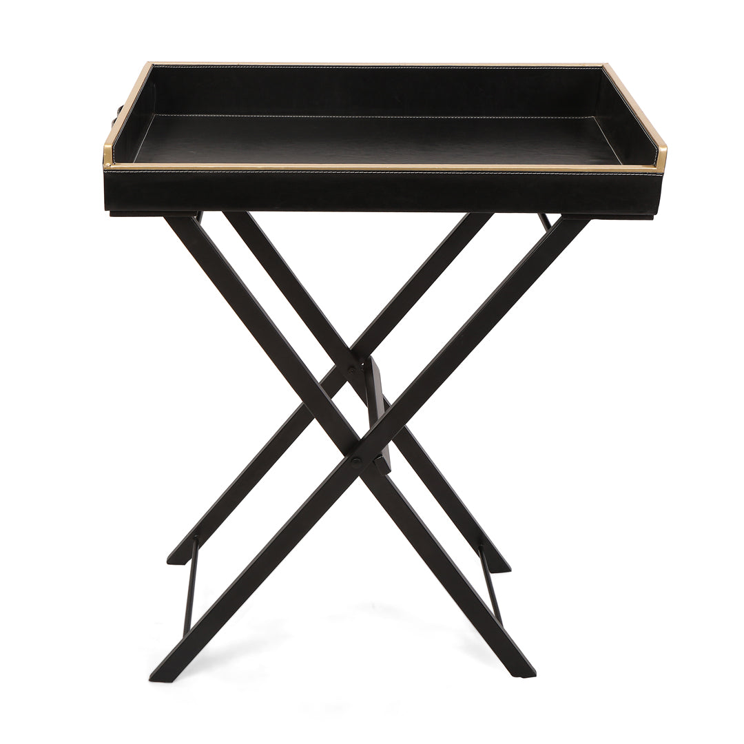 Butler Table - Black Leatherette Side Table 2- The Home Co.