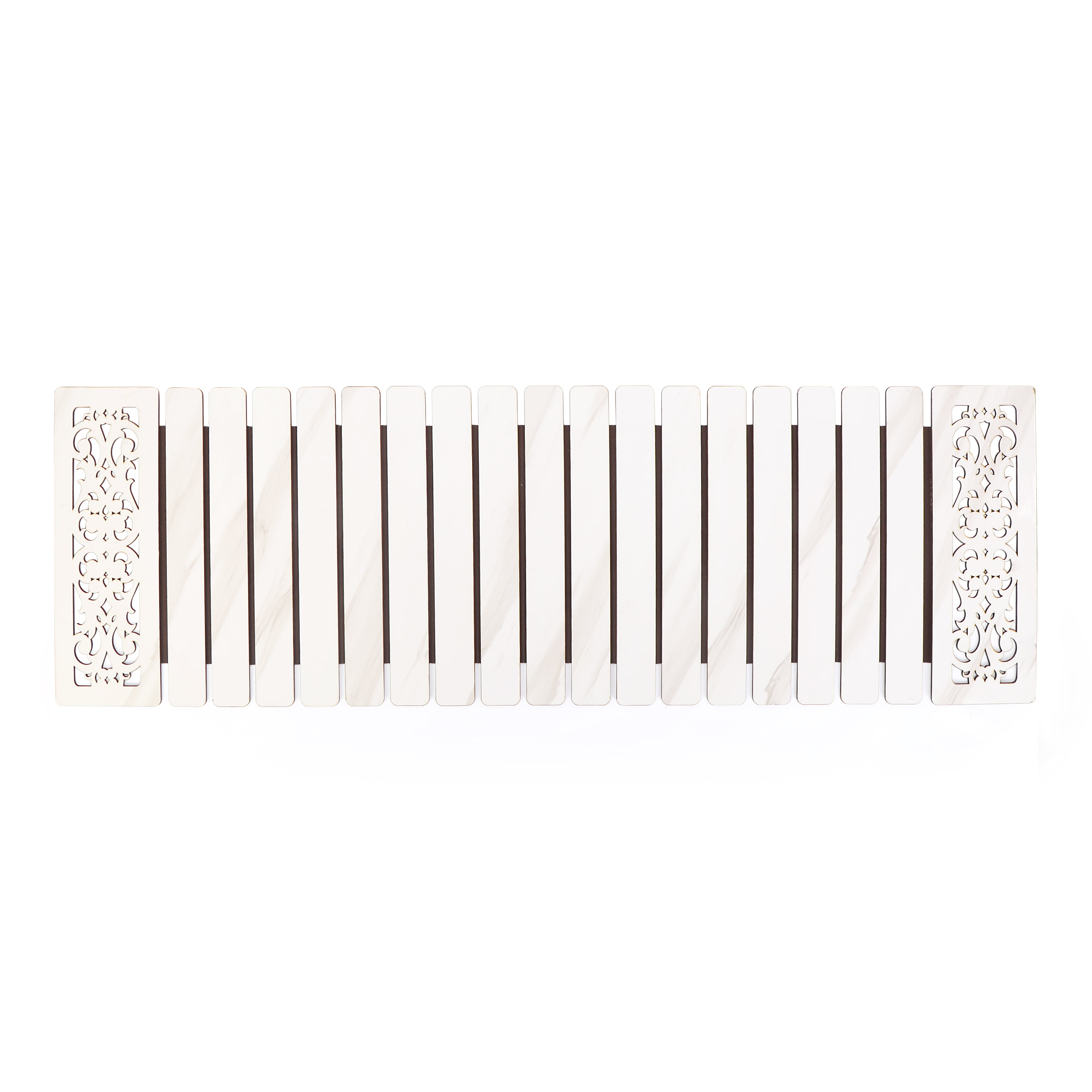 Foldable Table Runner  - White Abstract Runner