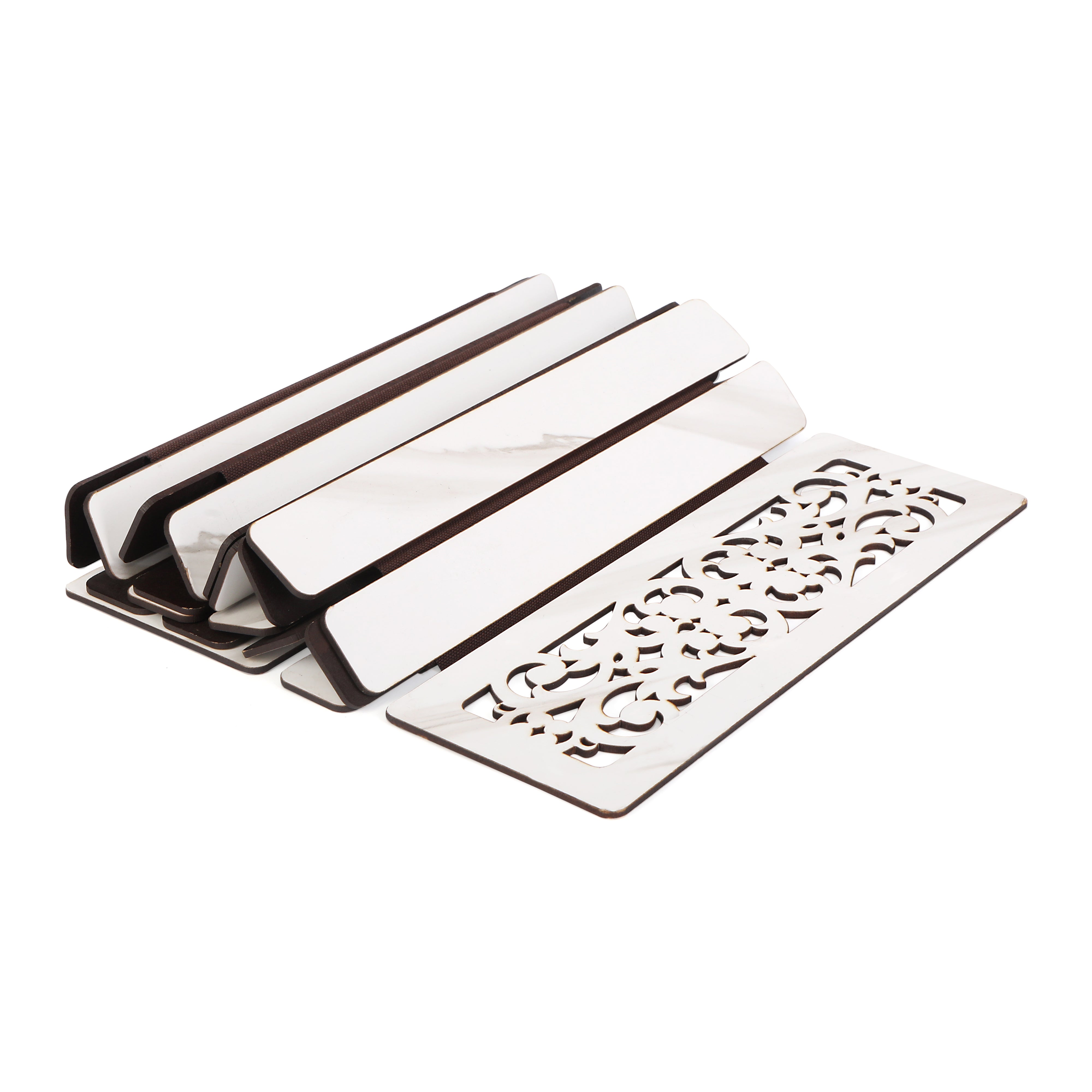 Foldable Table Runner  - White Abstract Runner