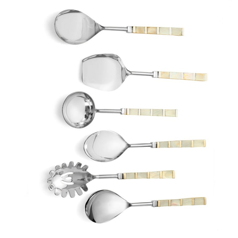 Serving Set of 6 - White Mother Of Pearl