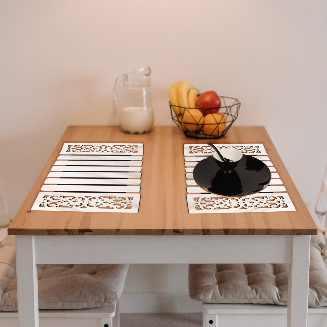 Foldable Tablemat - White Abstract Cut - The Home Co.
