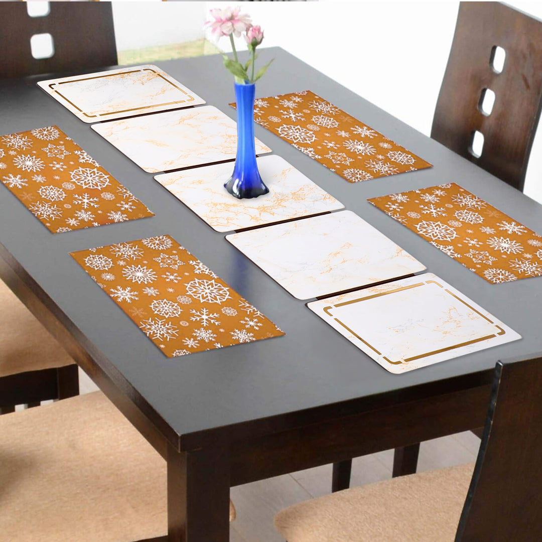 Foldable Table Runner - White Gold Lined - The Home Co.