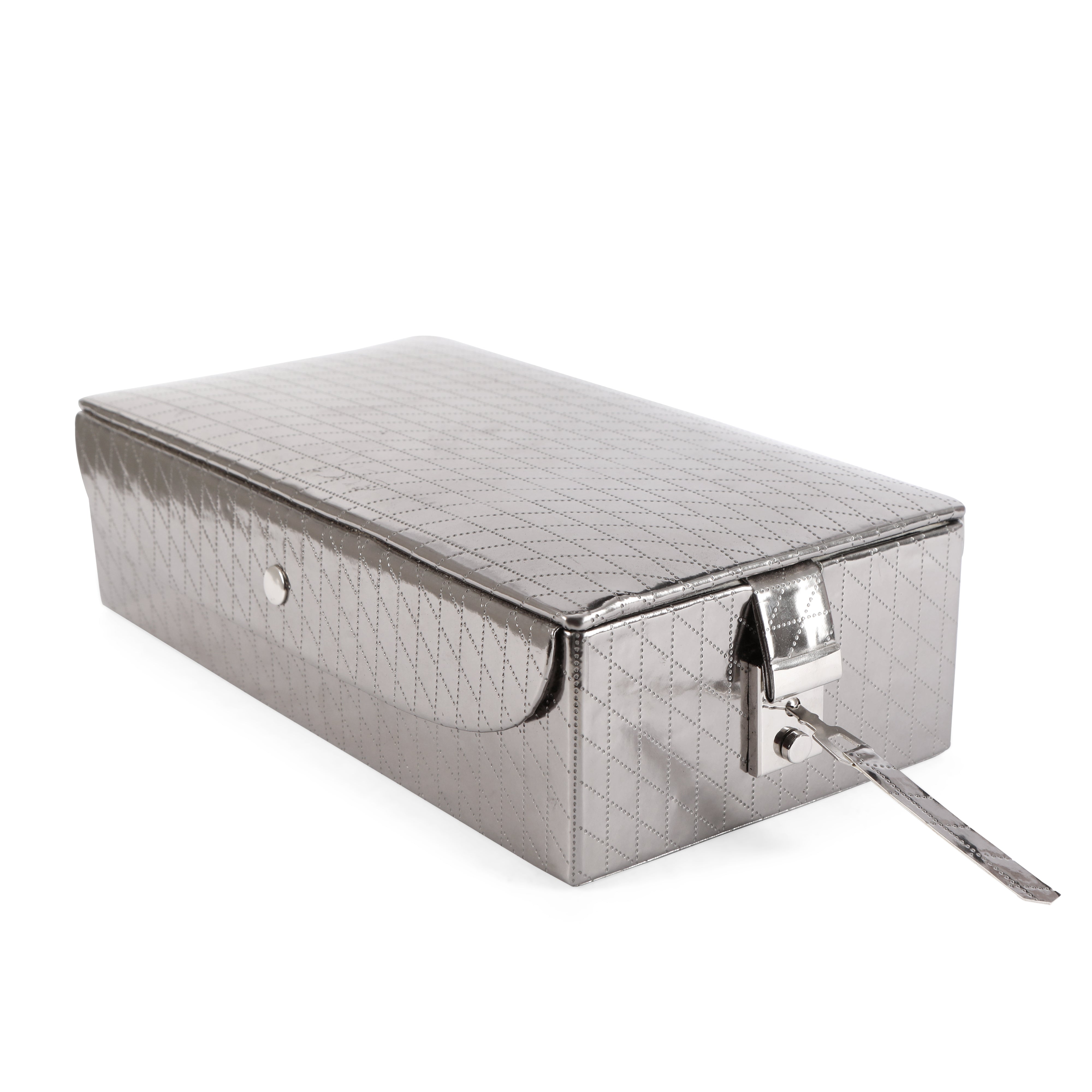 Leatherette Jewellery Box - Silver