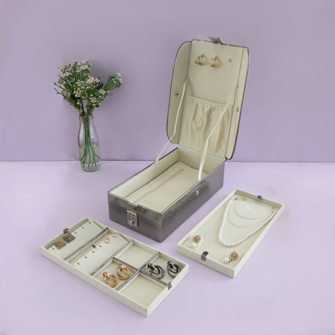 Jewellery Box - Silver Jewellery Organiser - The Home Co.