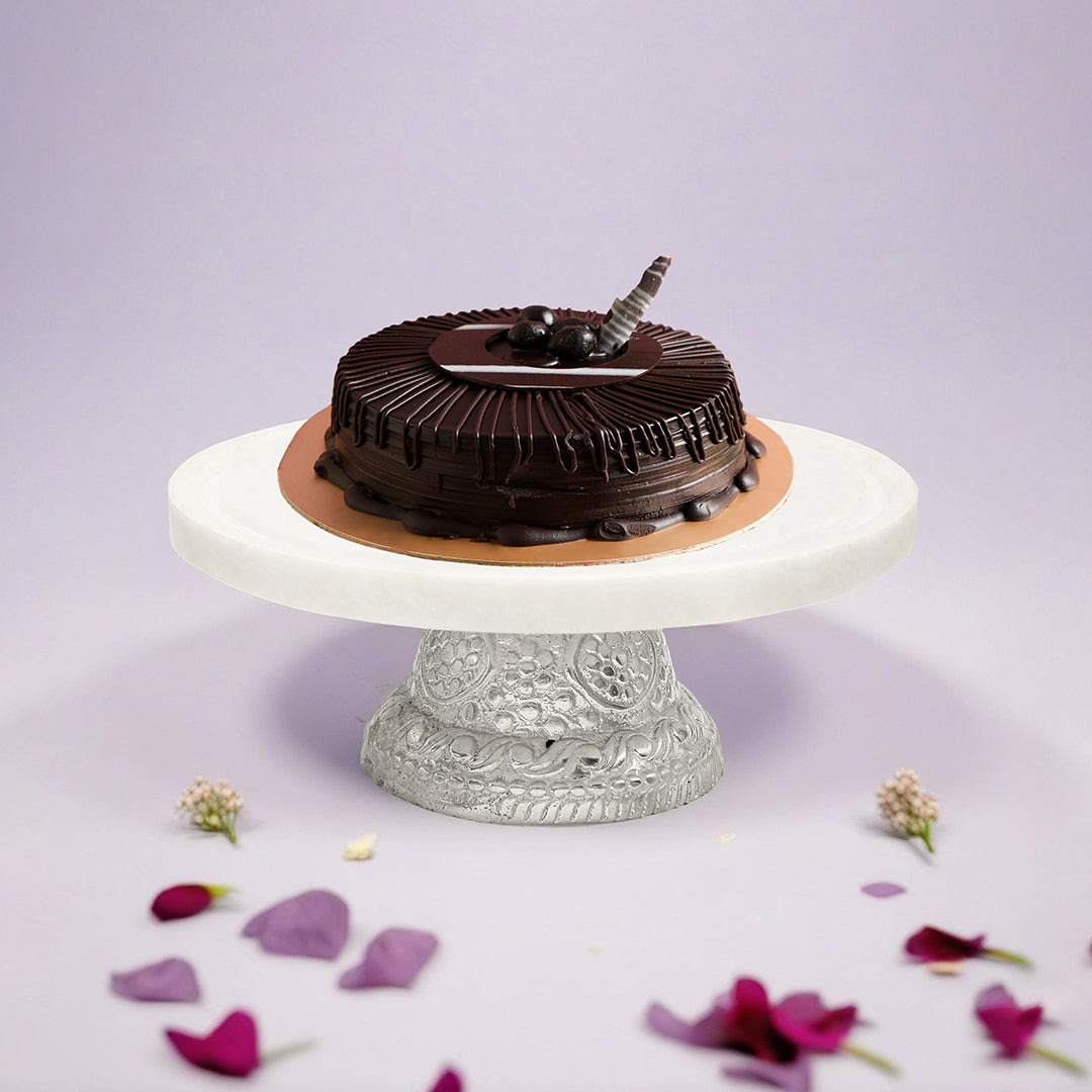 Marble Cake Stand with Butterfly Dome