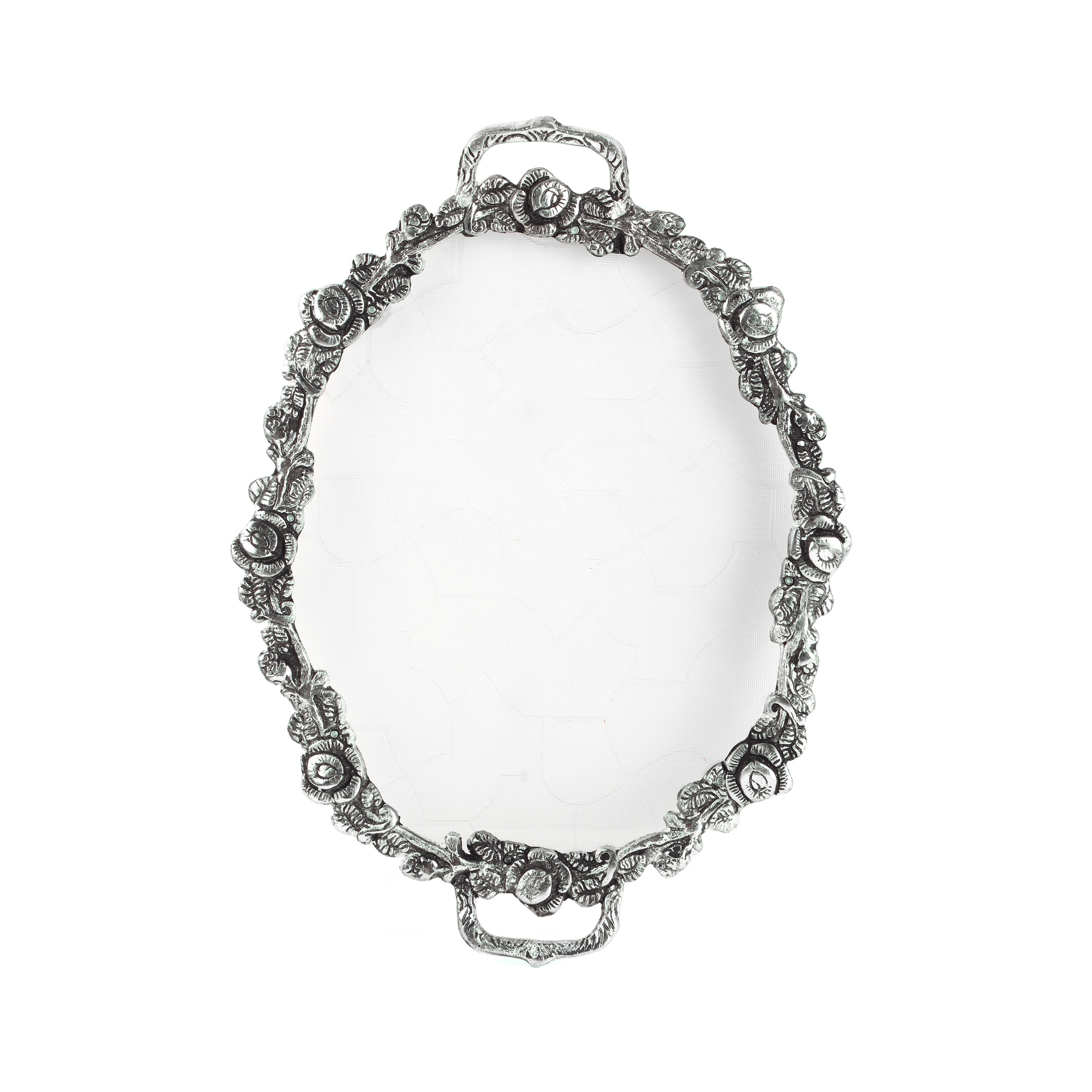 Oval German Silver Large Tray