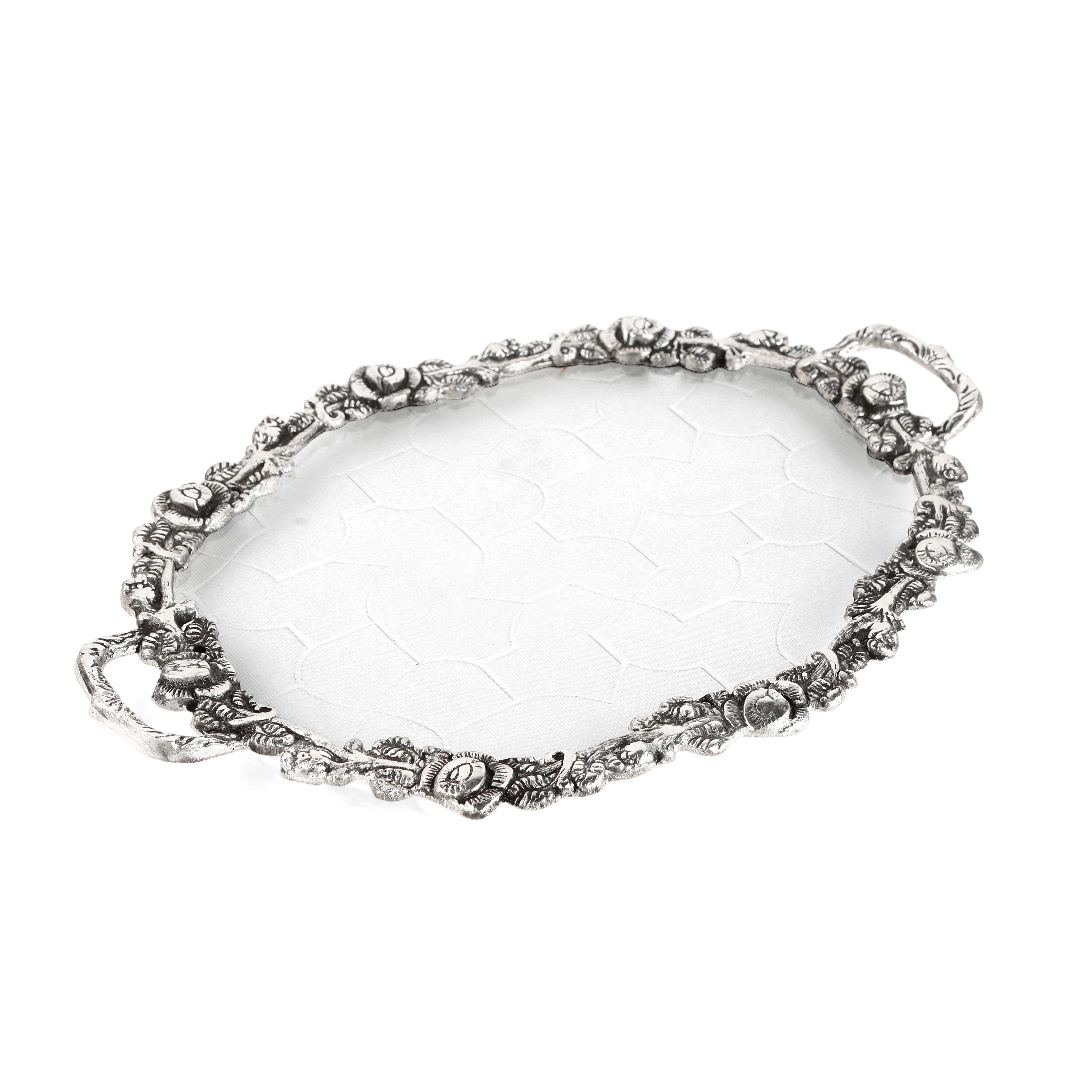 Oval German Silver Large Tray