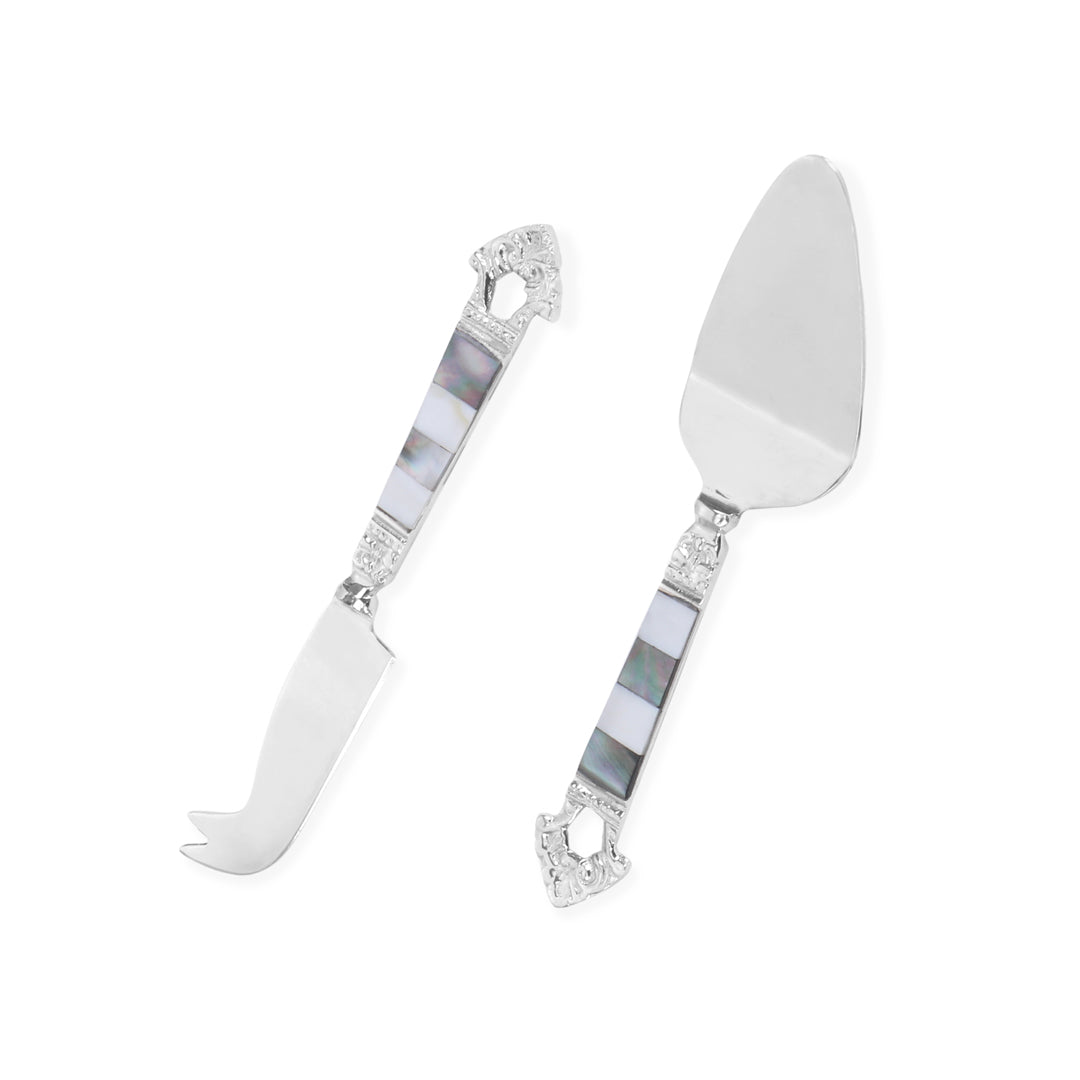 Cheese Knife Set- Black & White Mother Of Pearl