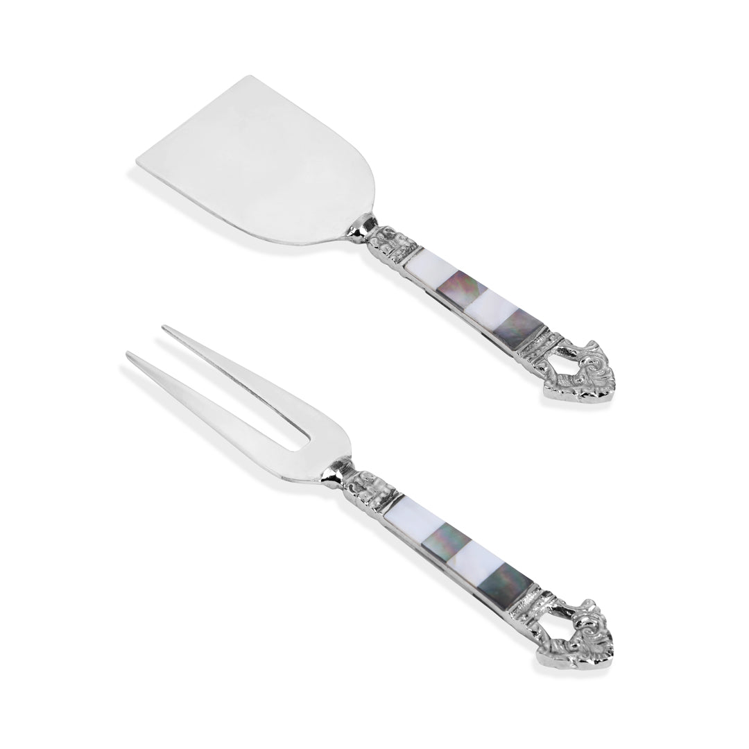 Cheese Knife Set- Black & White Mother Of Pearl