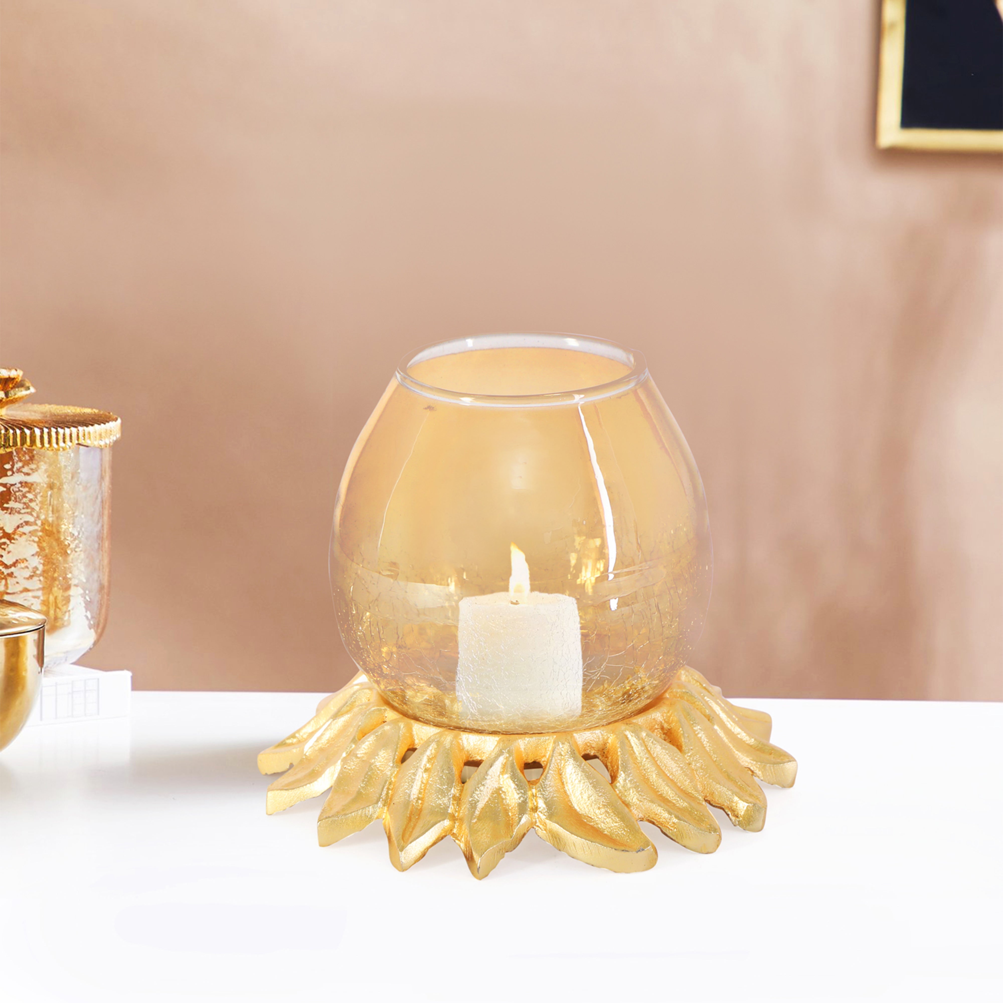 Candle Stand - Gold Lotus Candle Holder