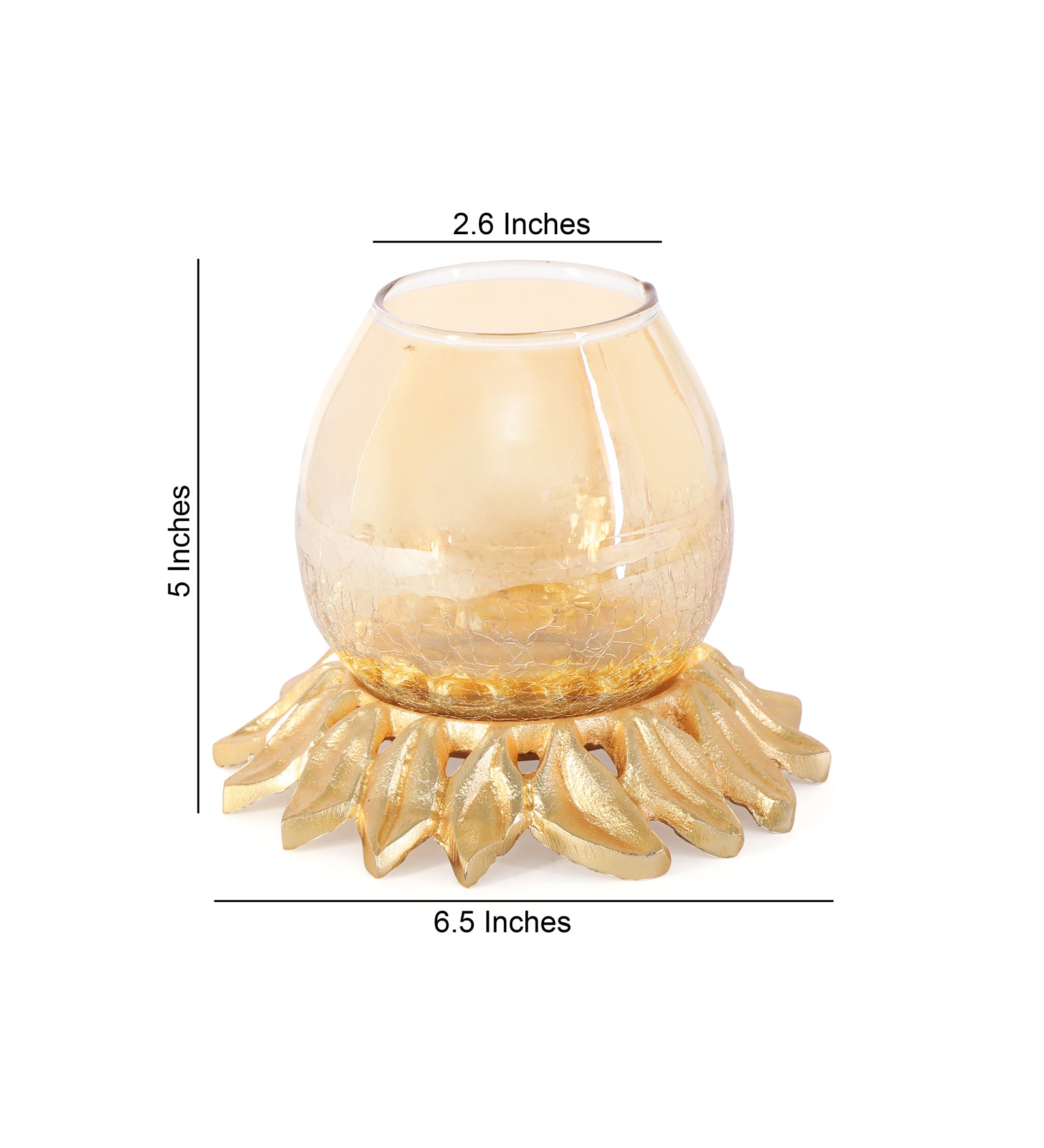 Candle Stand - Gold Lotus Candle Holder 4- The Home Co.