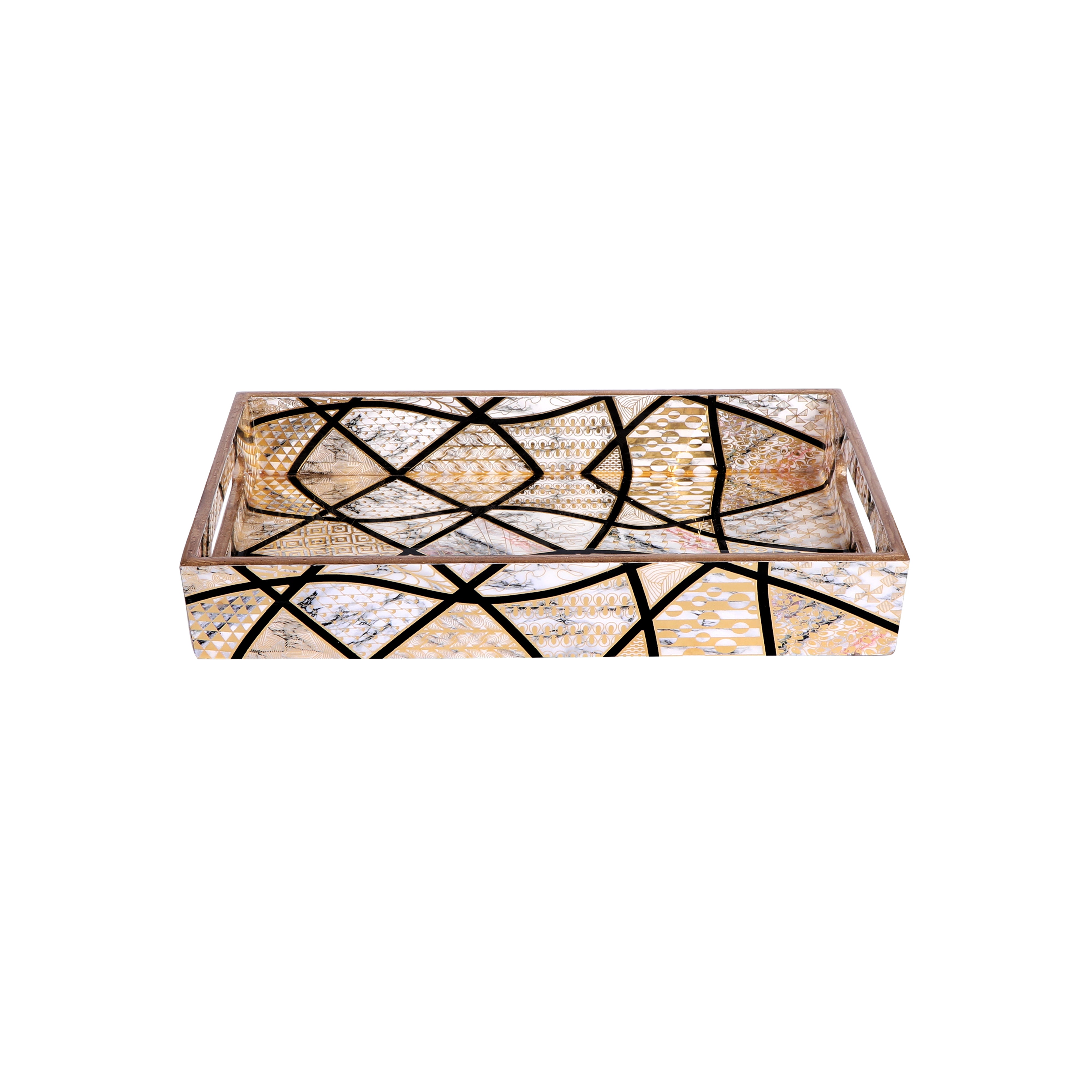 Tray Set Of 3 - Crisscross Rectangle