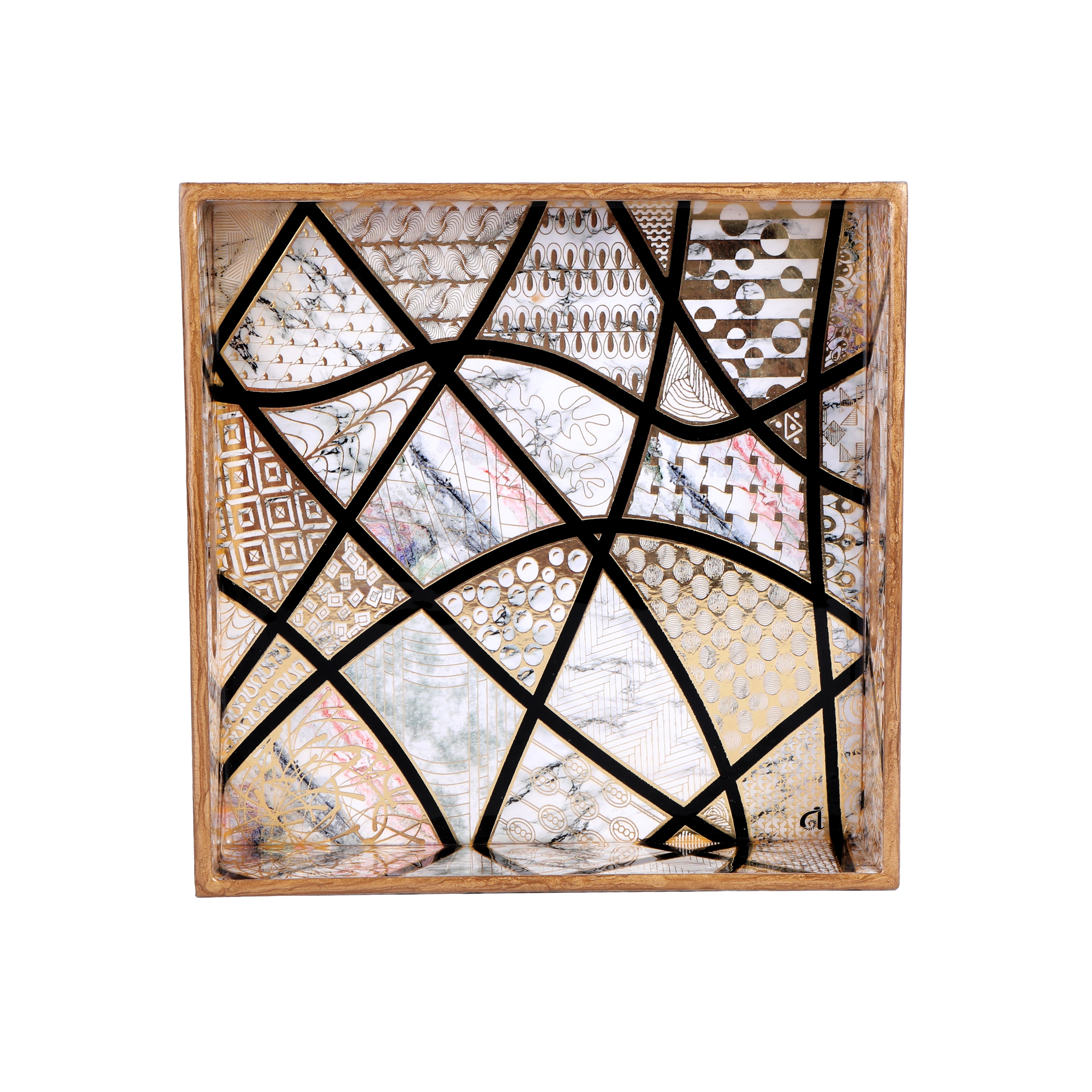 Tray Set Of 3 - Crisscross Square