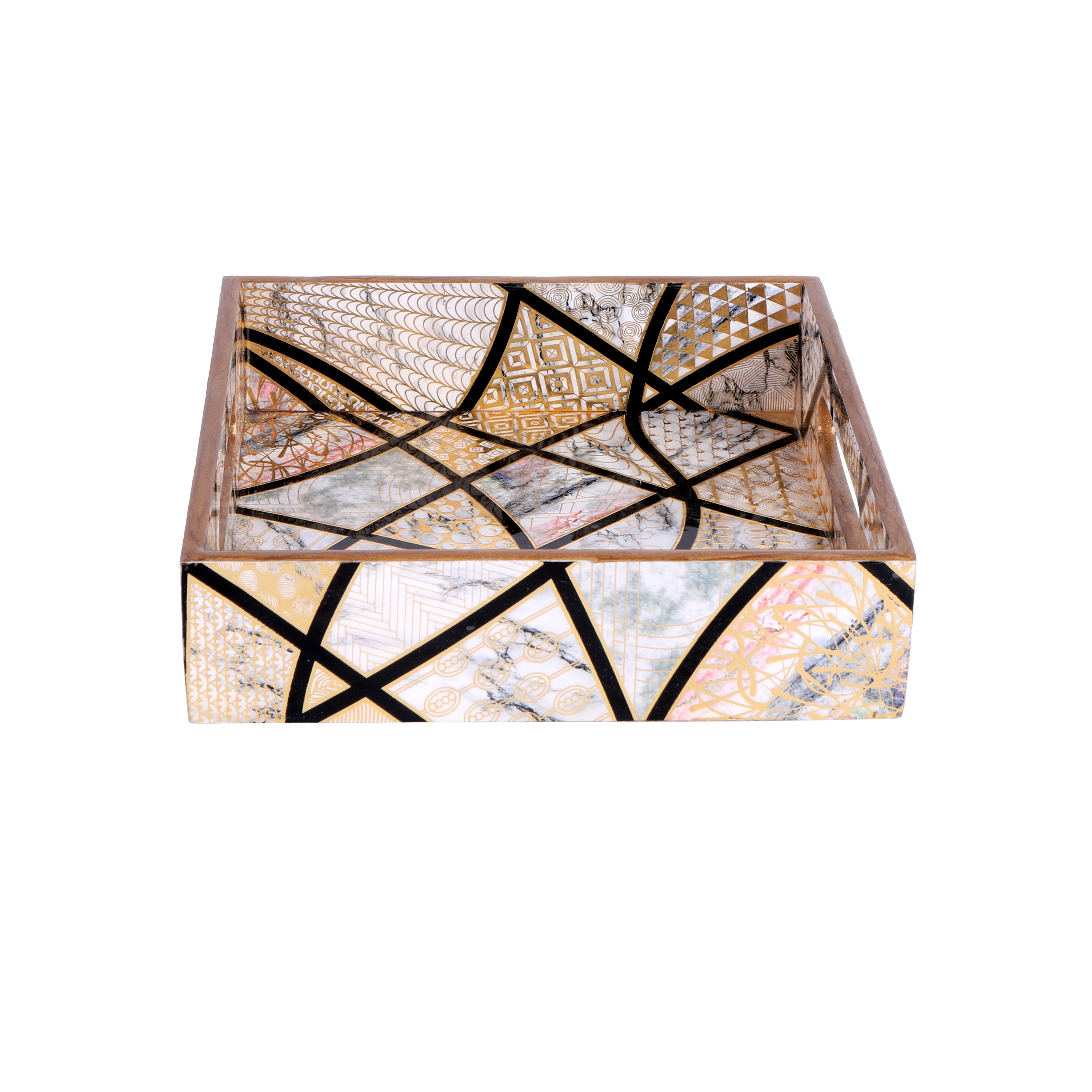 Tray Set Of 3 - Crisscross Square