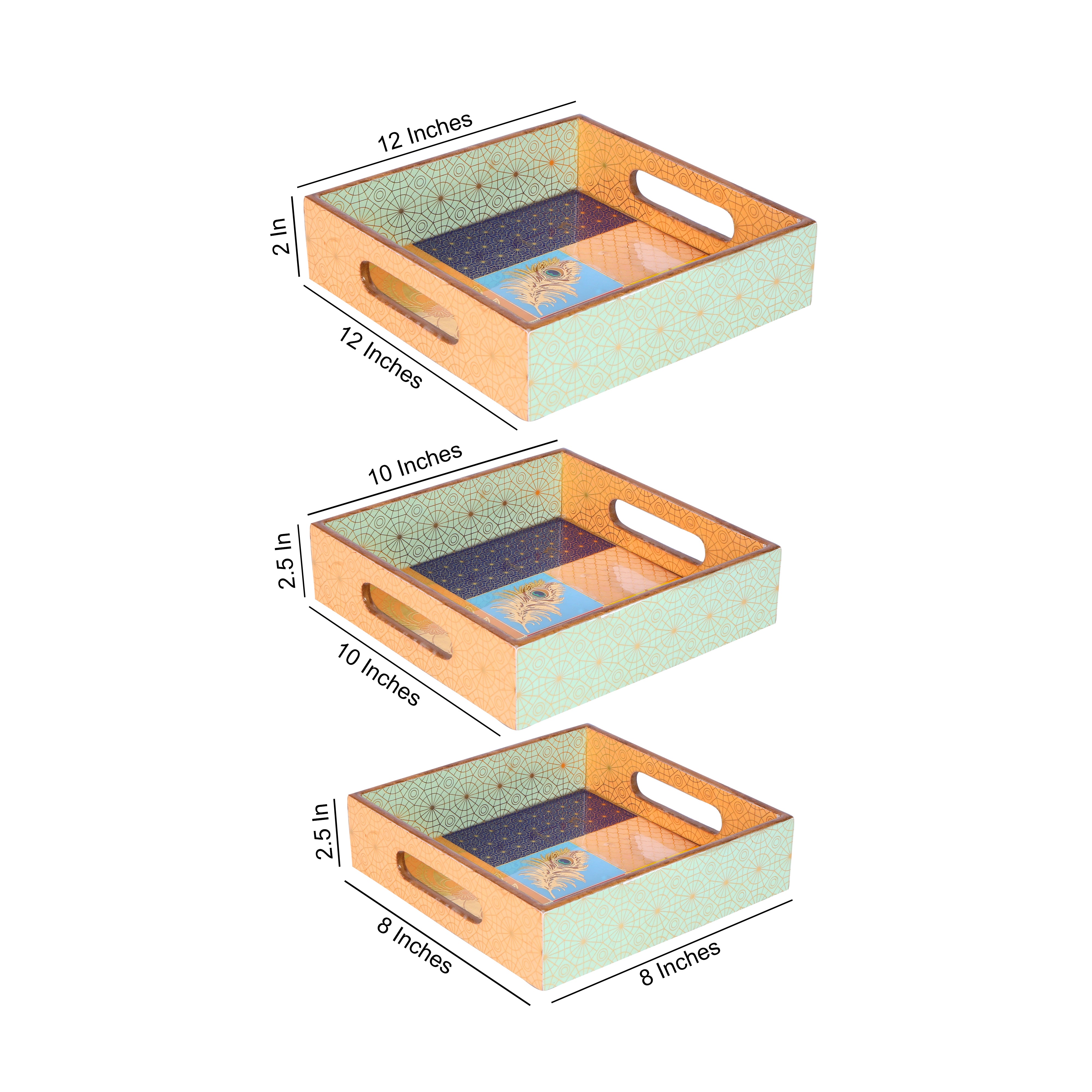 Tray Set of 3 - Mughal