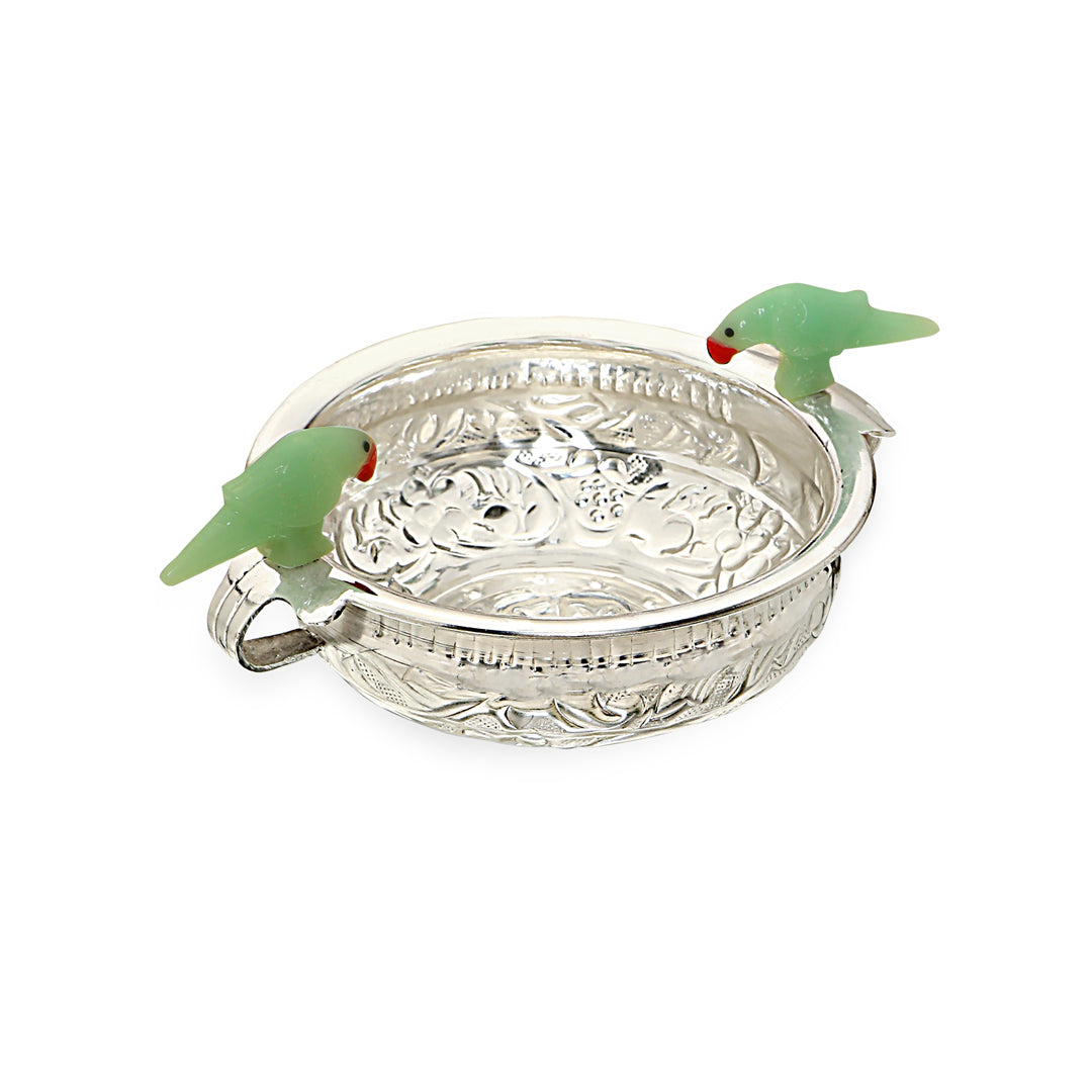 Silver Plated Urli 6" Inch - Parrot Urli 4- The Home Co.