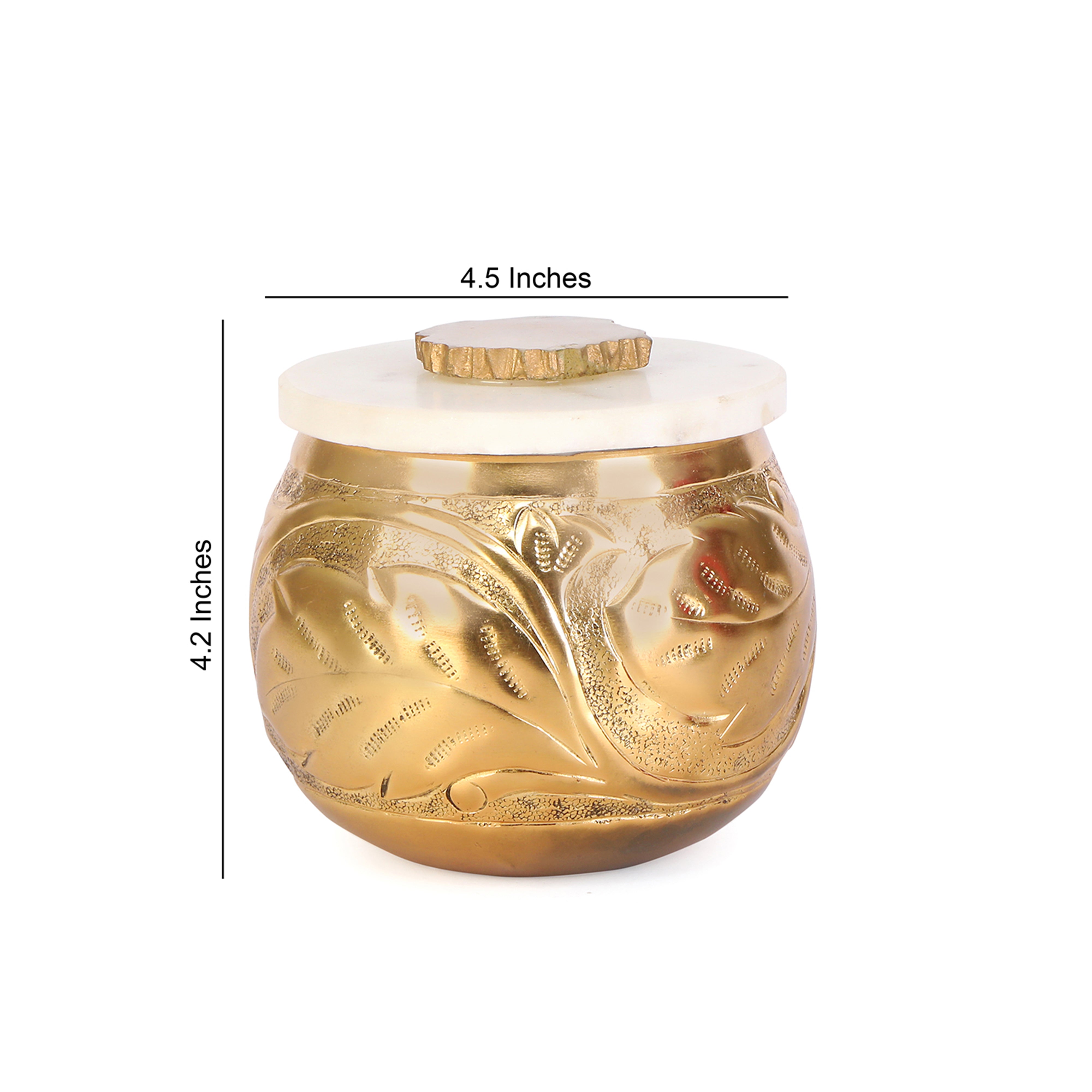 Large Gold Jar With Marble Lid